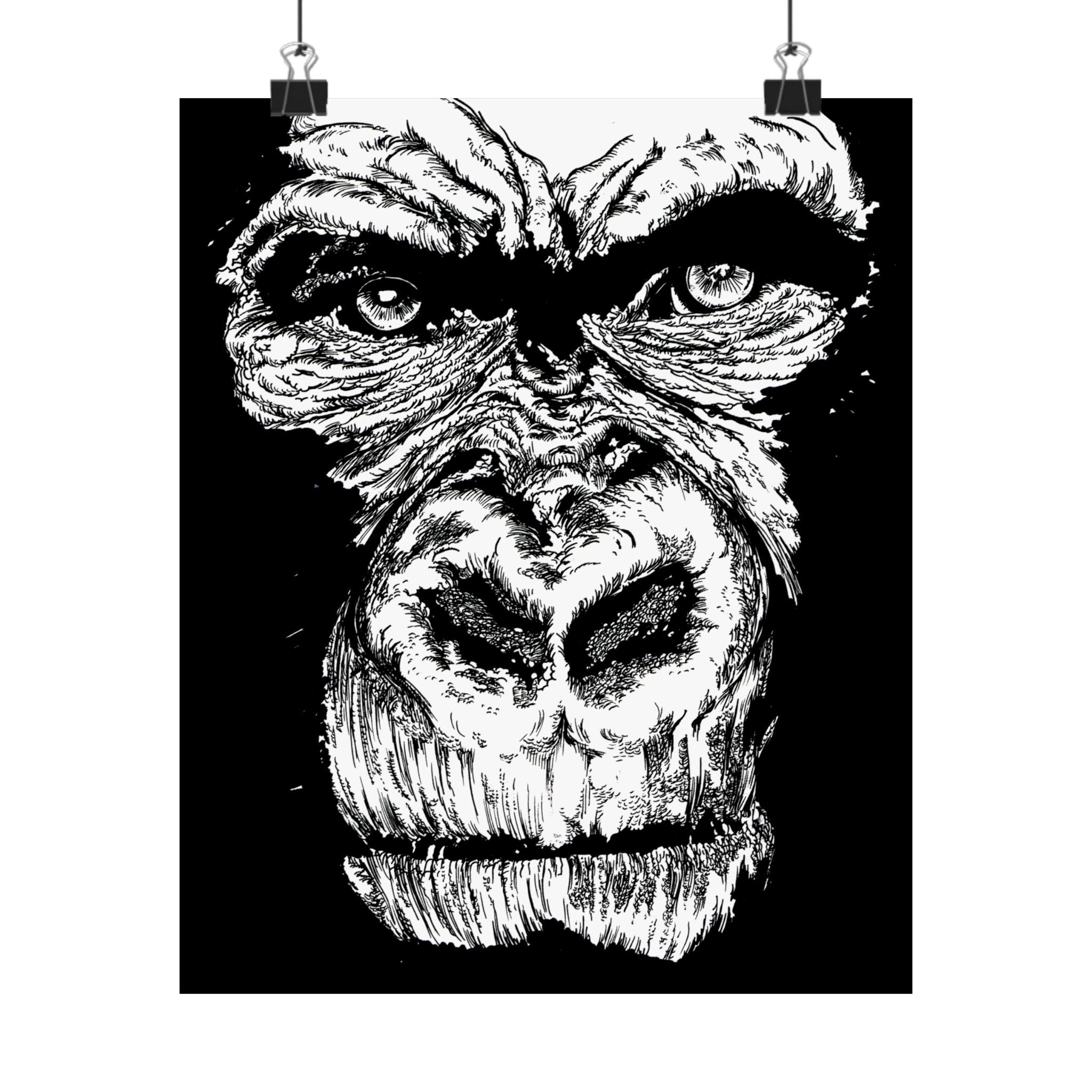 Gorilla Art Satin Poster | Eye-Catching Wildlife Decor