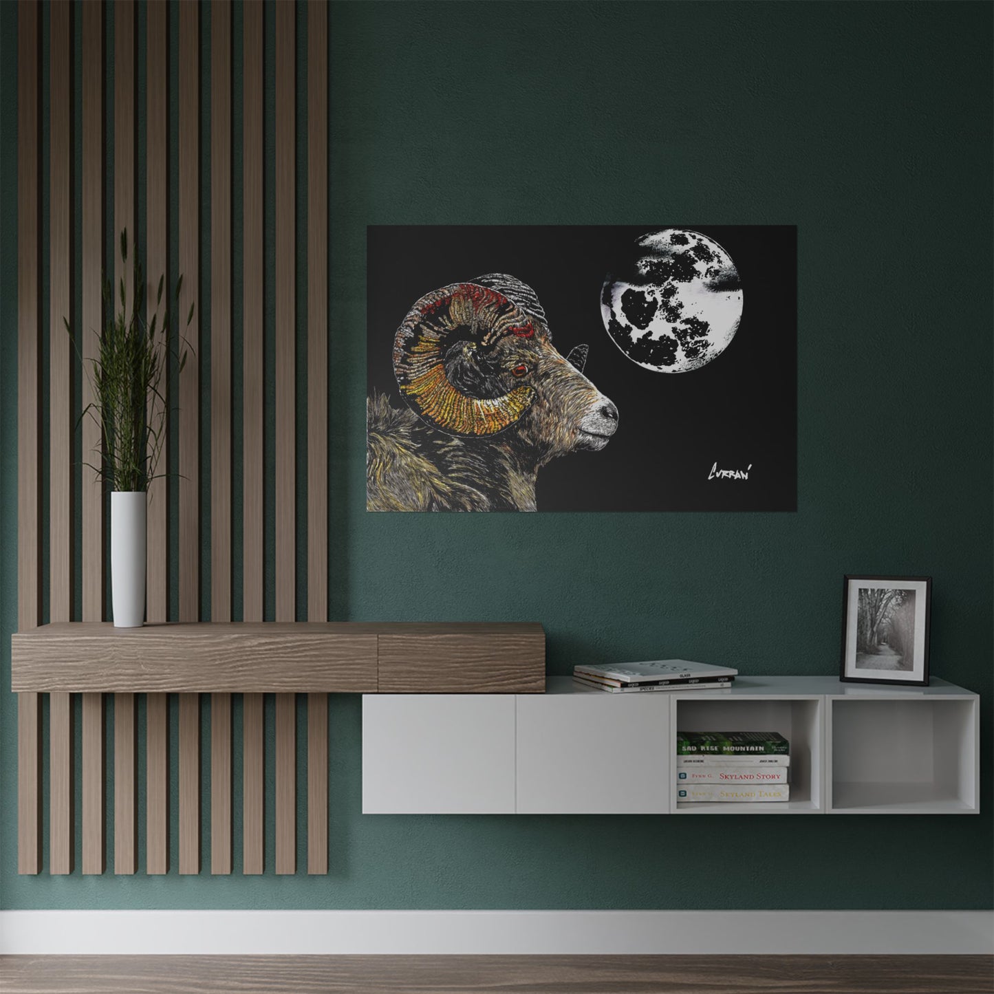 Mountain Ram Satin Poster - 300gsm Art Print for Home Decor