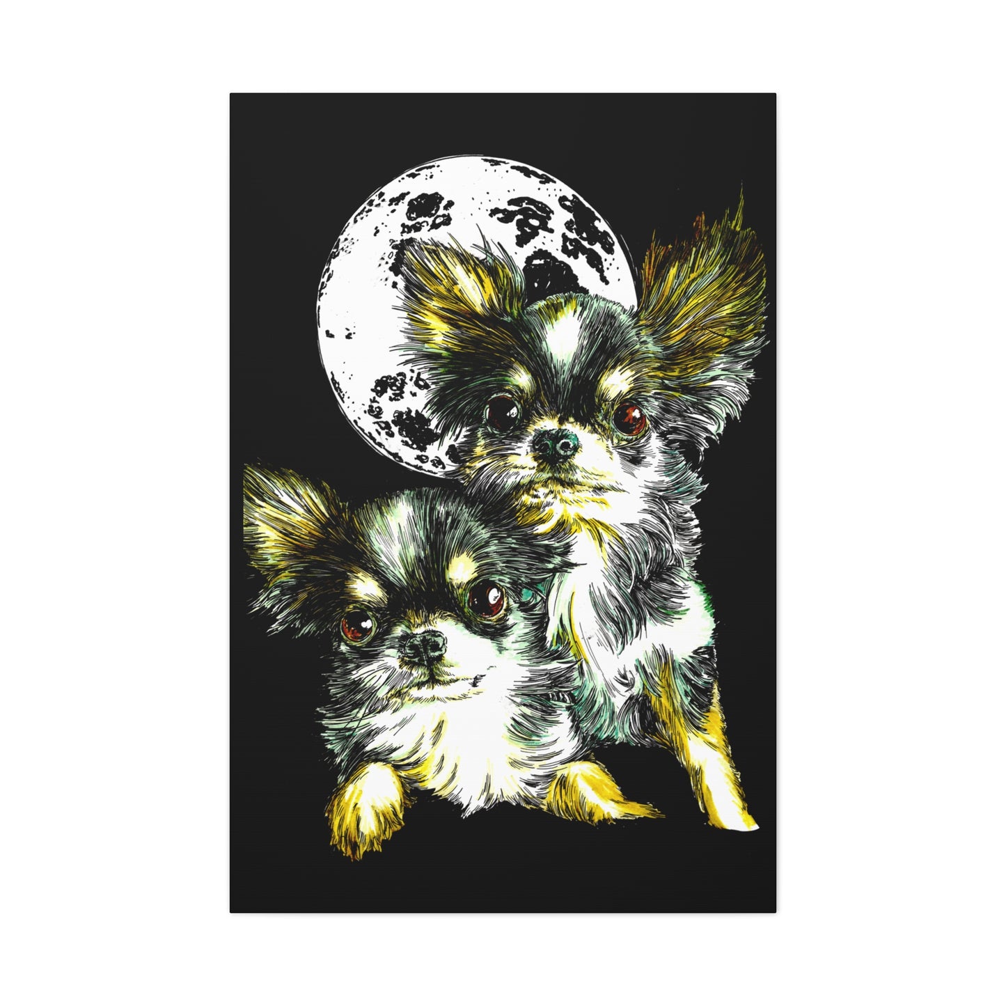 Chihuahuas Wall Art Print of the Original, hand drawn art