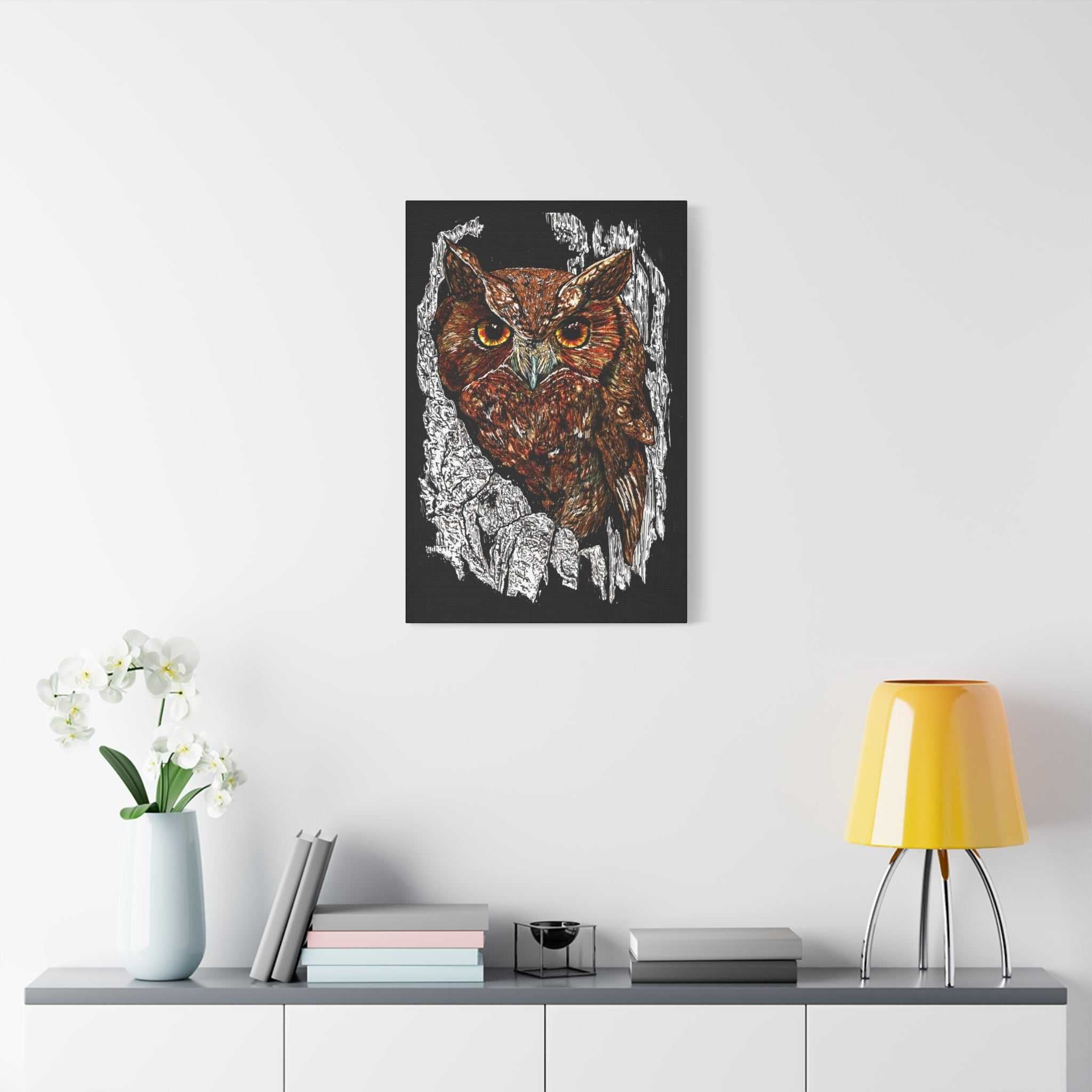 Owls in a Tree Wall Art Canvas Print of the Original,