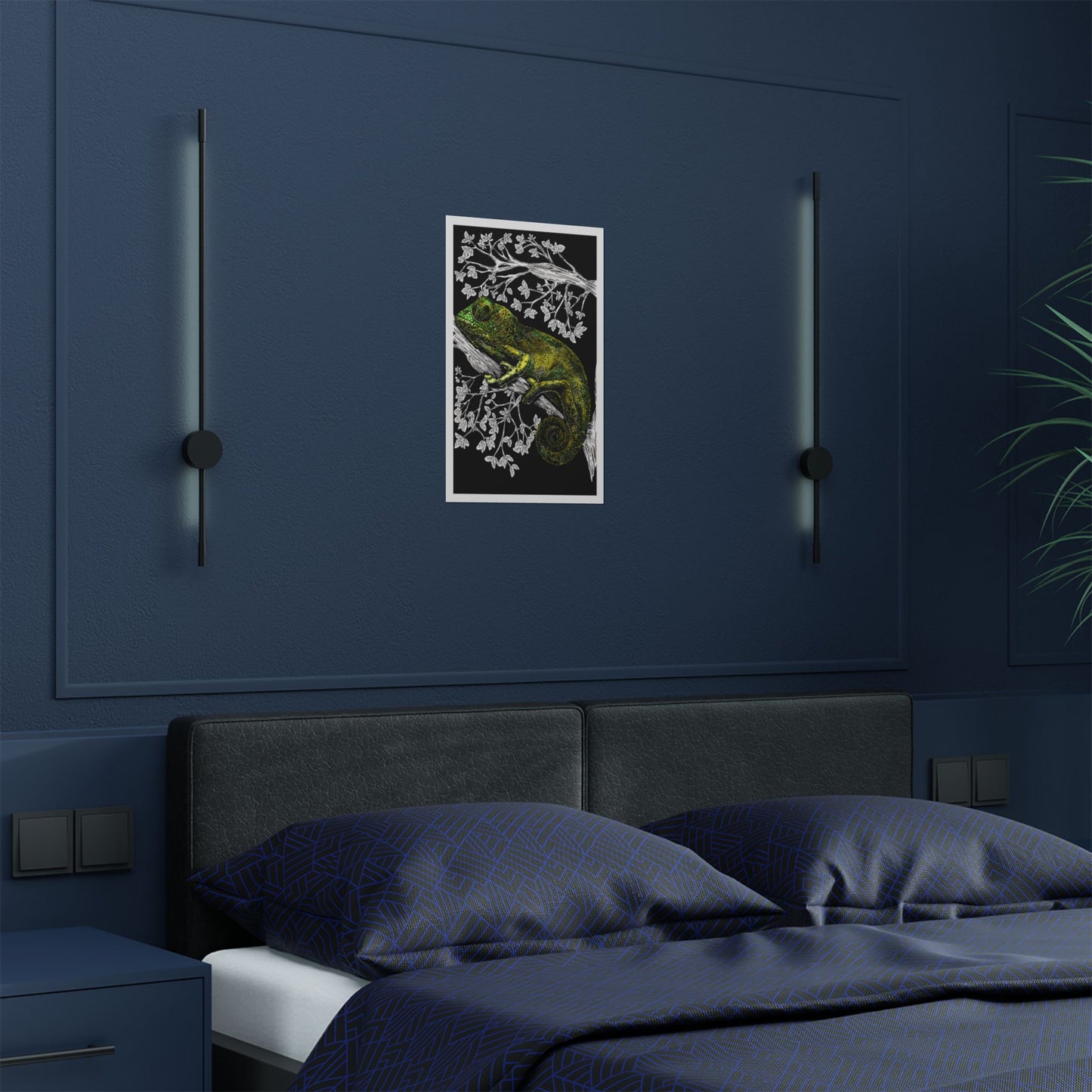 Vibrant Chameleon Satin Poster - 300gsm Wall Art for Nature Lovers