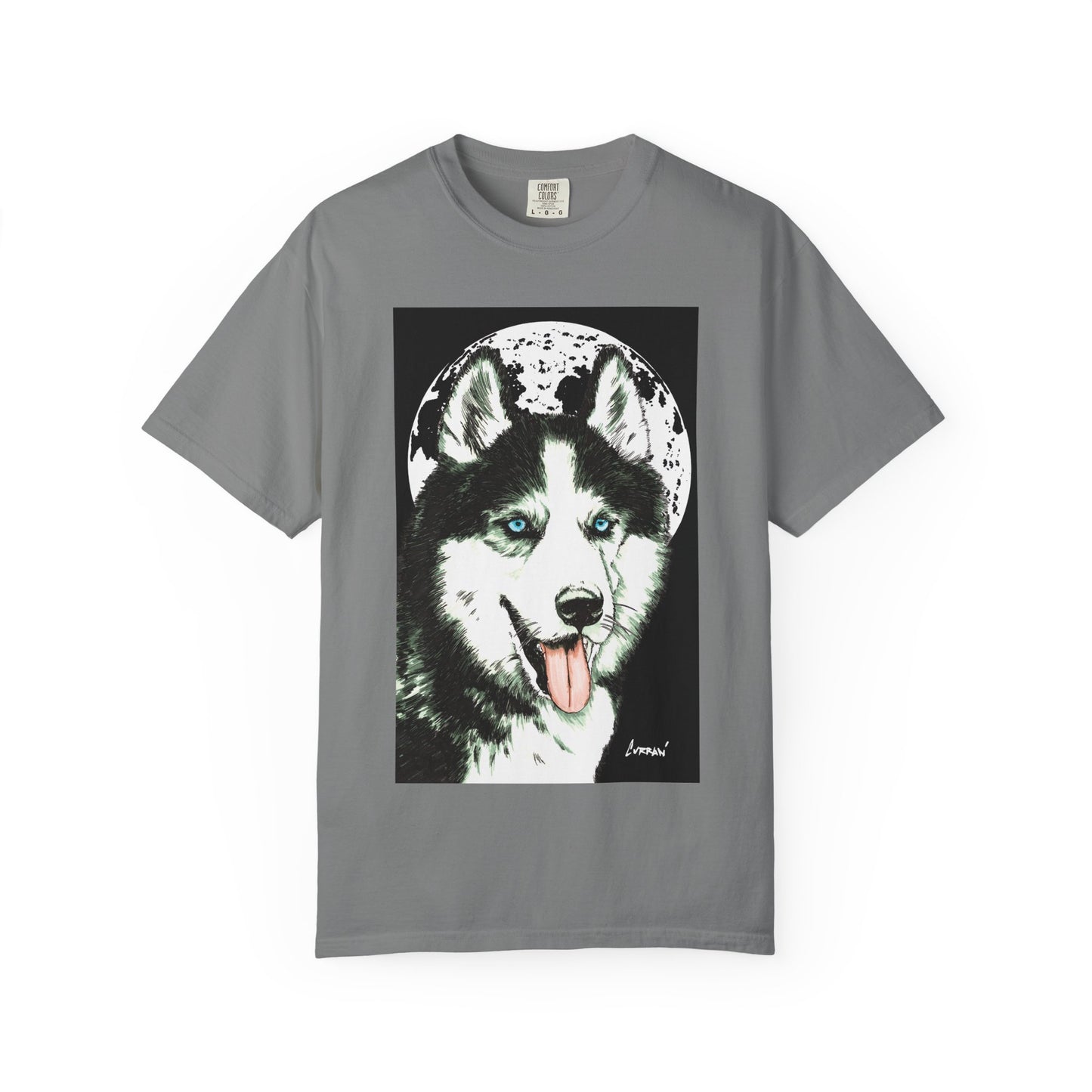 Siberian Husky Unisex Garment-Dyed T-Shirt – Original Hand-Drawn Art
