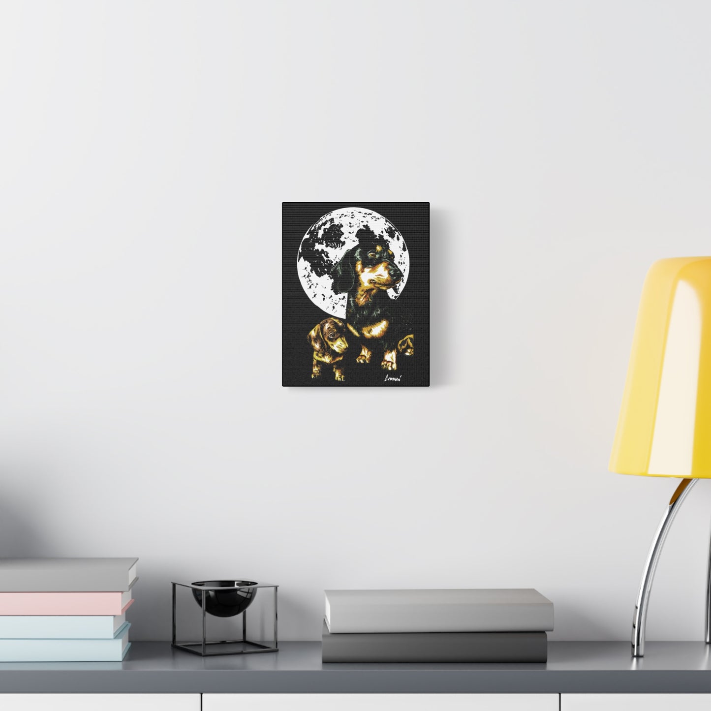 Dachshund Canvas Print of the Original, hand drawn wall art