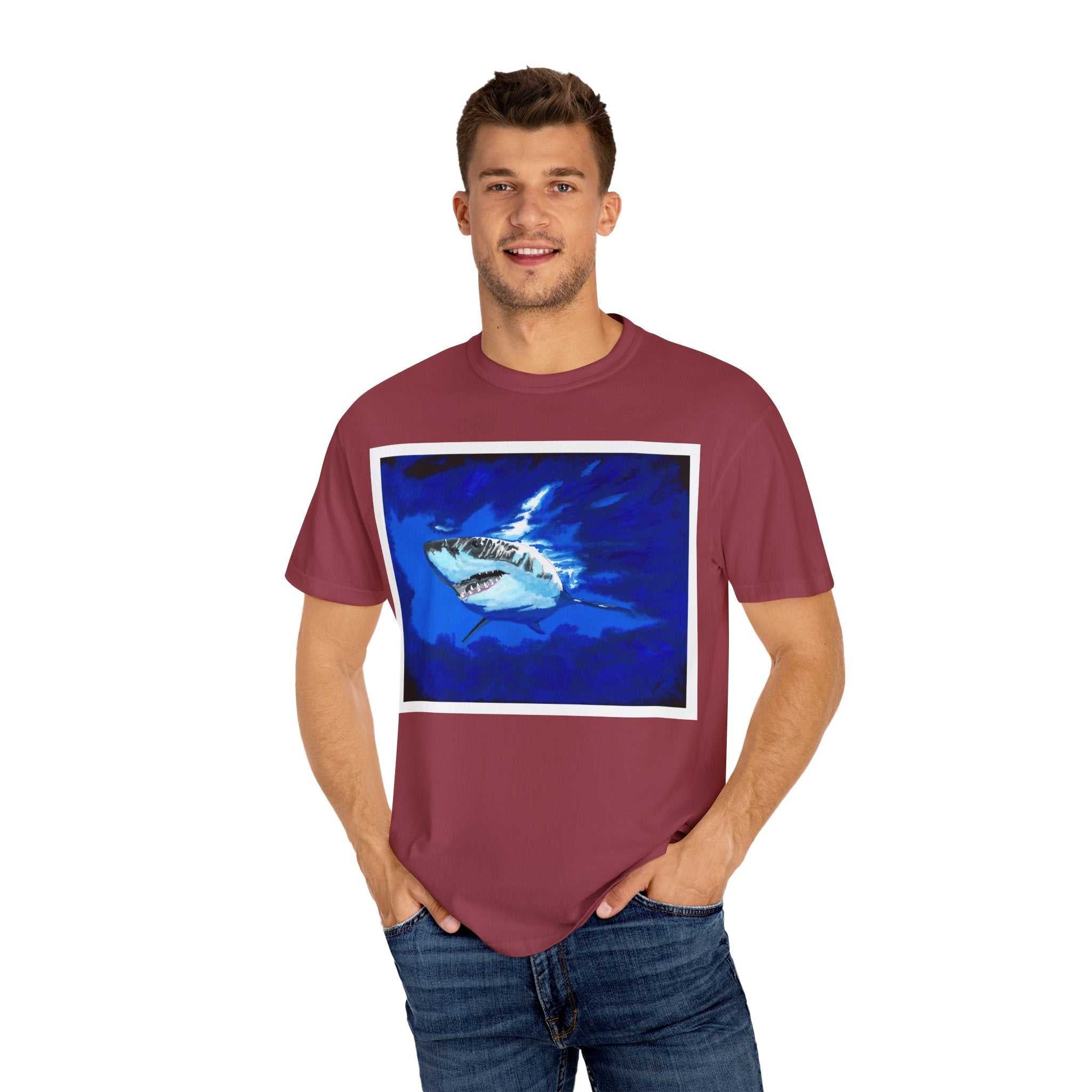 Dive into style with our Shark Graphic Unisex T-Shirt - Ocean Adventure Tee! Perfect for all ocean lovers. Get yours now and make a splash!