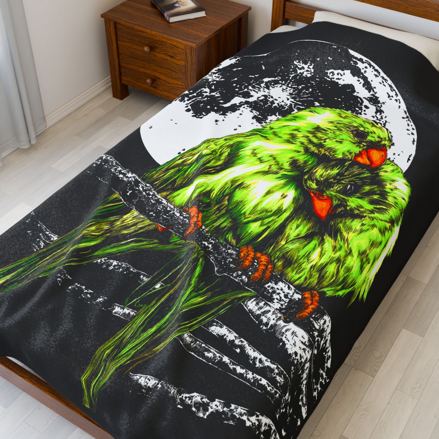 Colorful Parrots Velveteen Plush Blanket for Nature Lovers