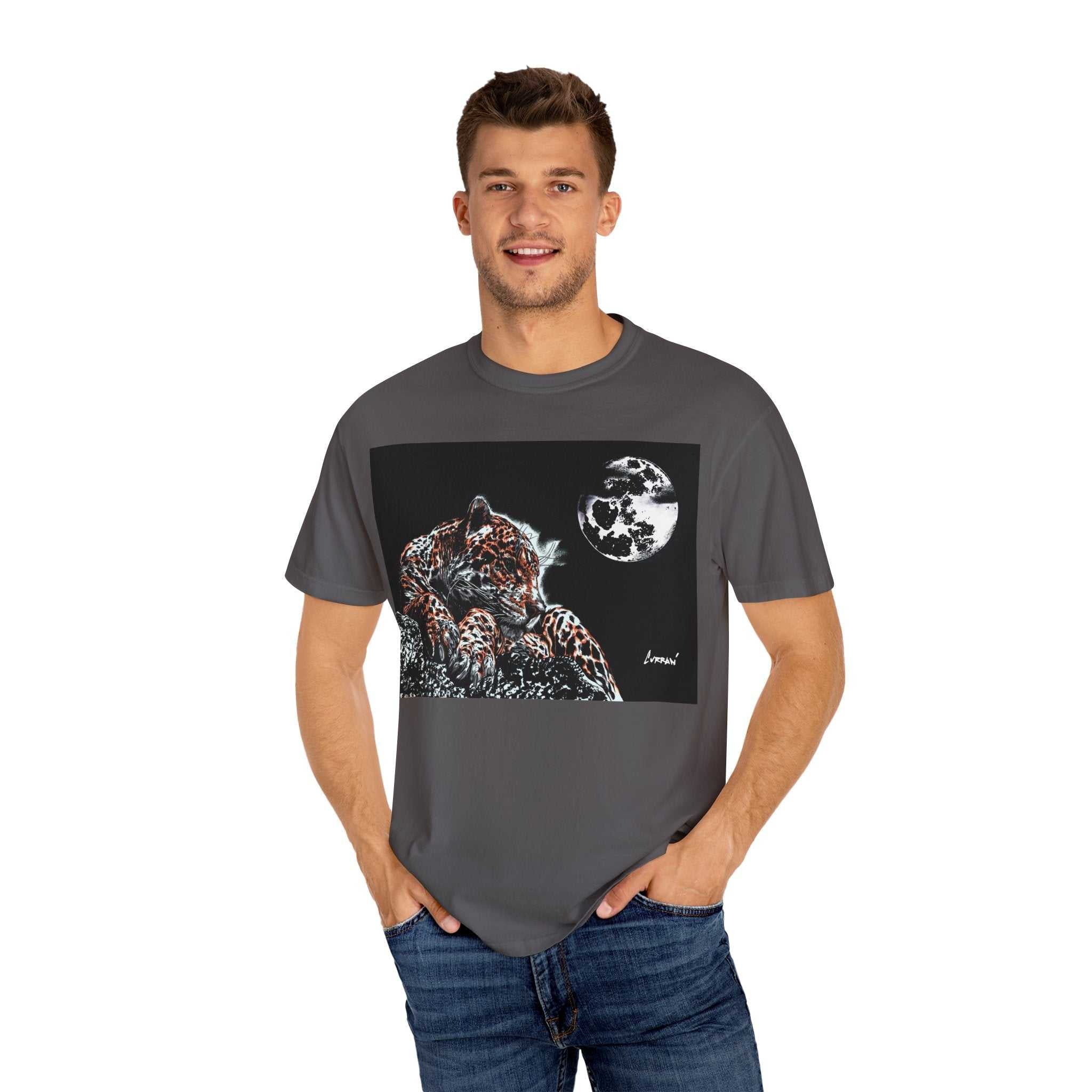 Moonlit Leopard Unisex Garment-Dyed T-Shirt