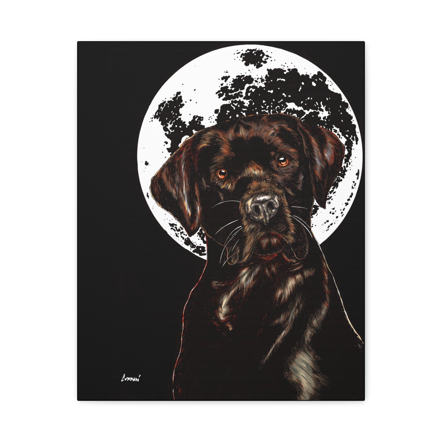 Chocolate Lab in Moonlight Wall Art Print of the Original