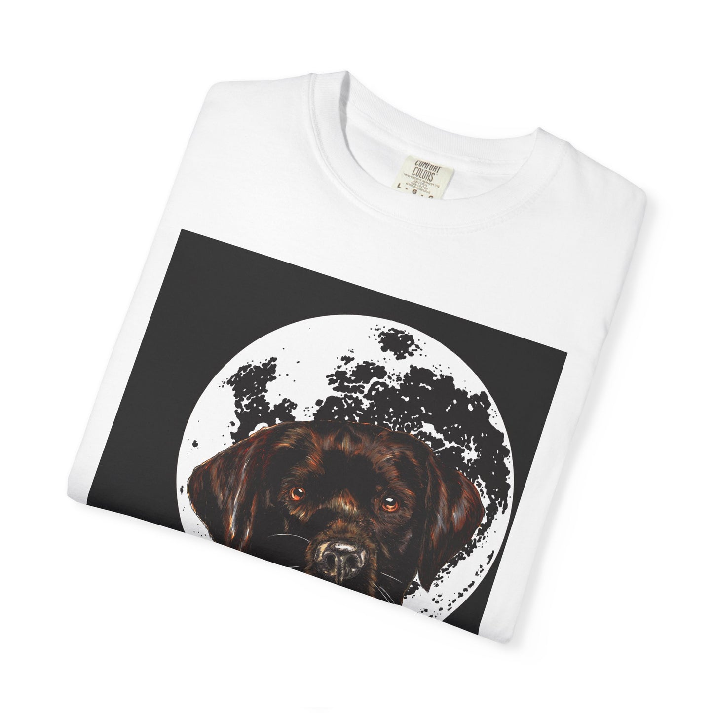 Moonlit Chocolate Lab Unisex Garment-Dyed T-Shirt