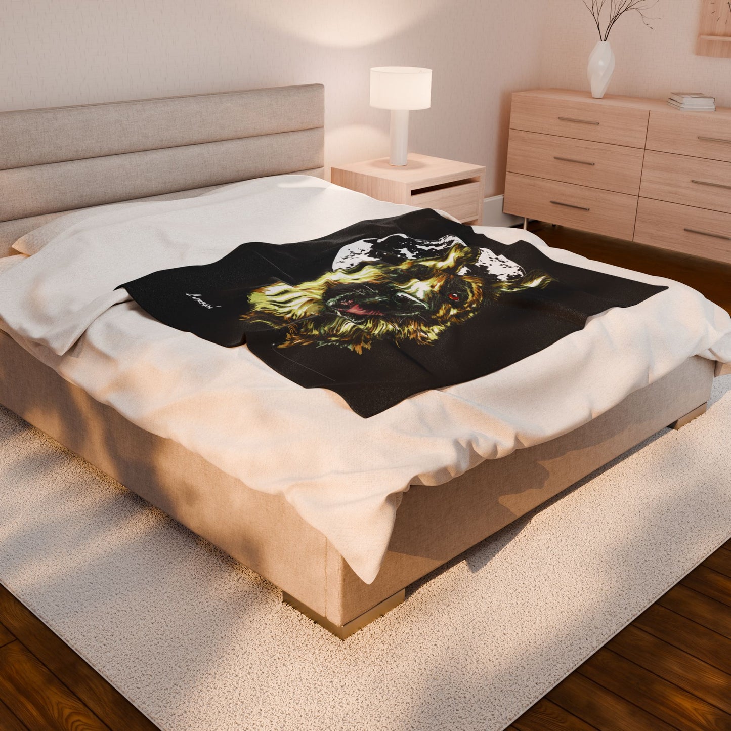 Cozy German Shepherd Velveteen Plush Blanket Designed Gift