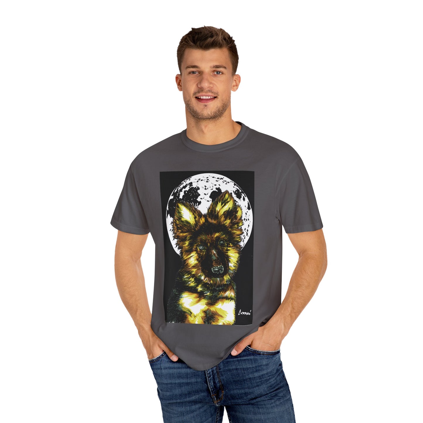 German Sheppard Puppy Unisex T-shirt - Hand Drawn Art