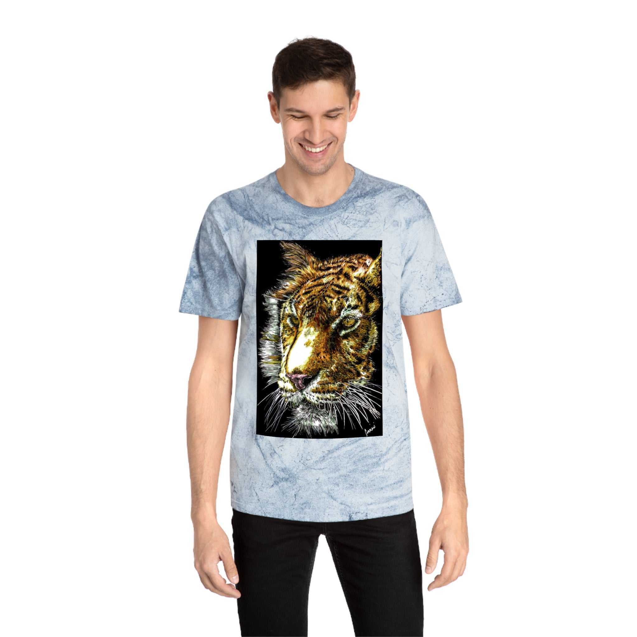 Unisex Color Blast Tiger T Shirt Bold Wildlife Art