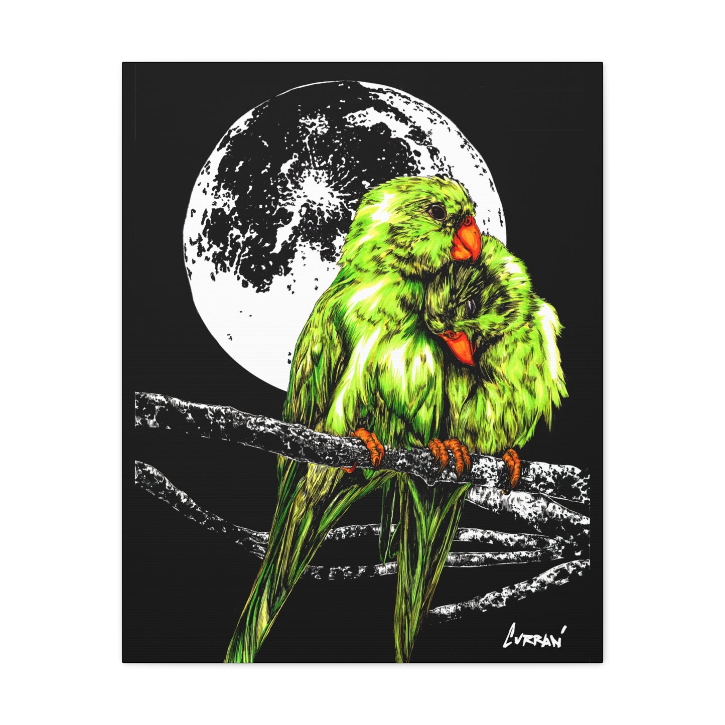 Lush Lovebirds Canvas Art Prints, Stretched Matte Wall Decor