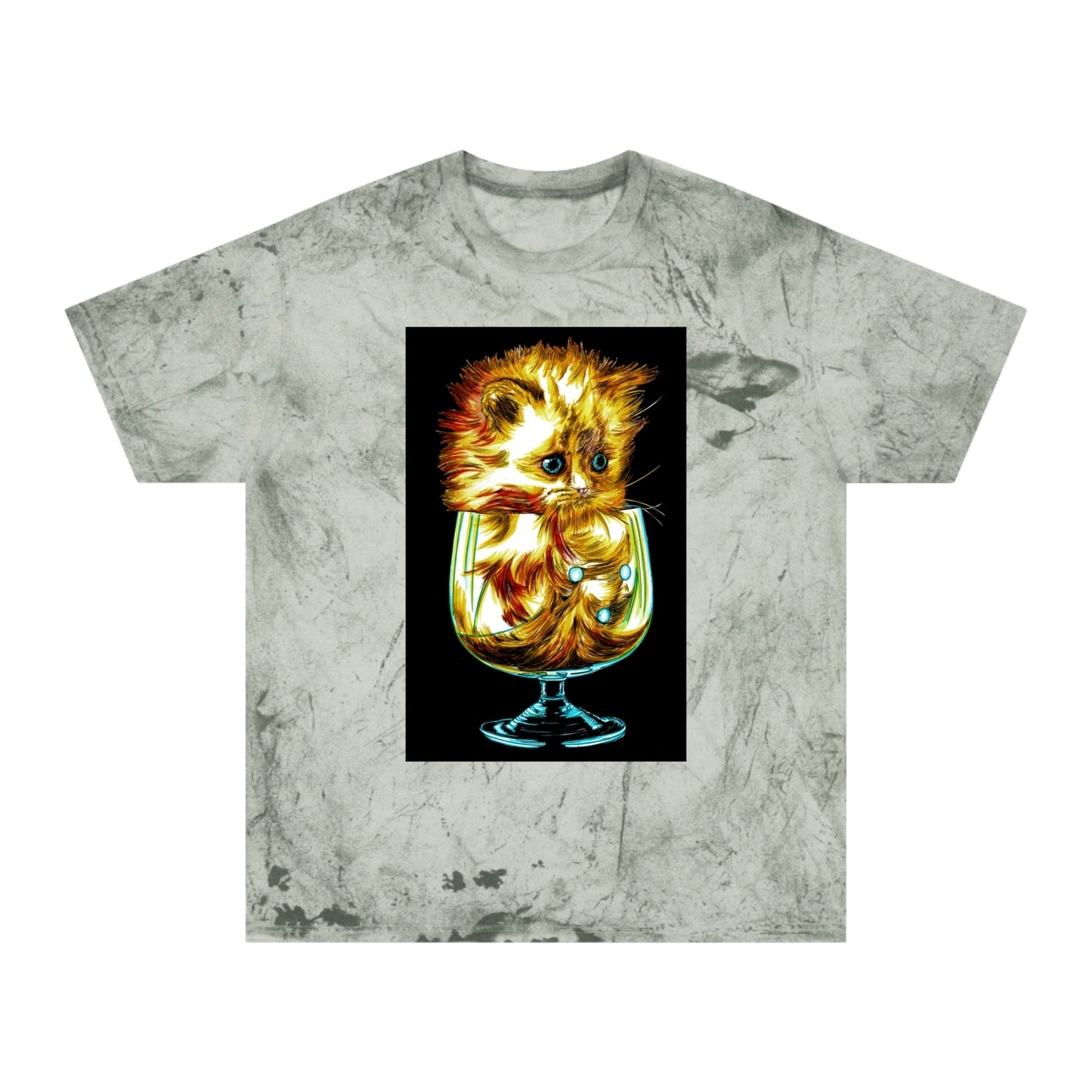 Color Blast Kitten T-Shirt โ Artistic Tee for Cat Lovers