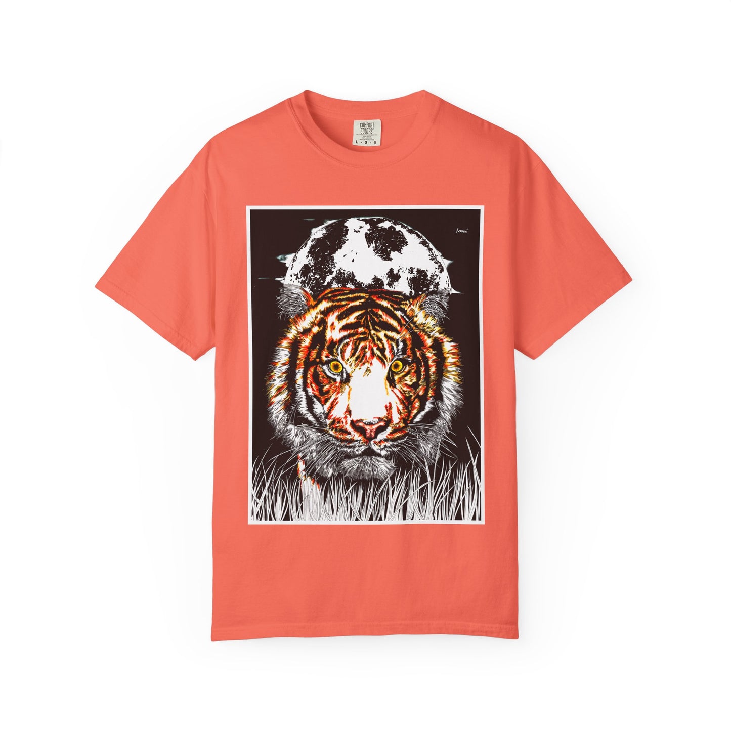 Tiger Garment-Dyed Graphic T-Shirt - Unisex Wild Animal Tee