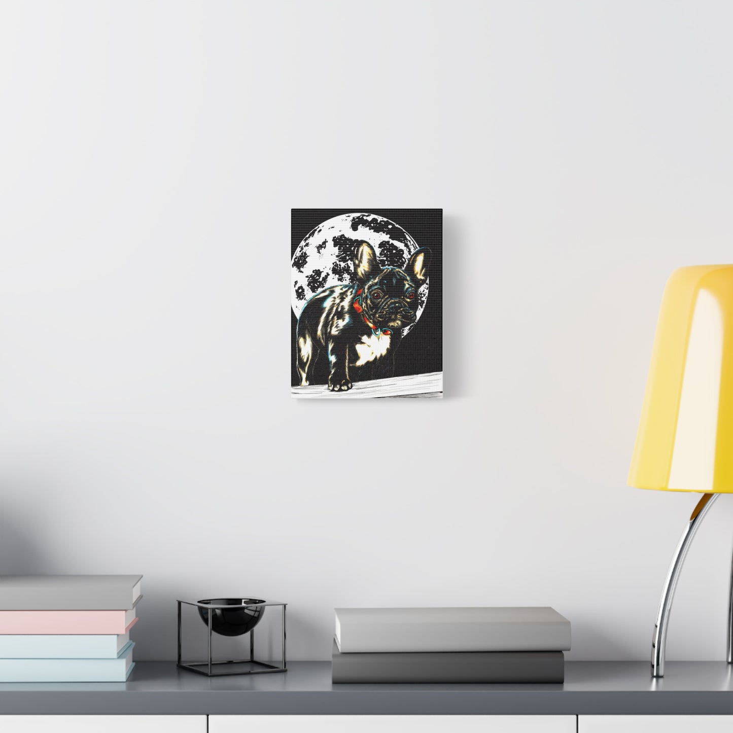French Bulldog Moonlight Canvas Wall Art Print