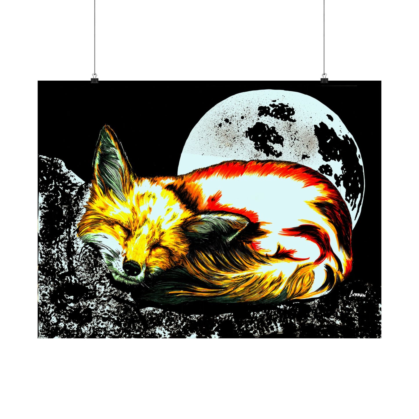 Dreamy Fox Satin Poster - 300gsm Art Print for Animal Lovers