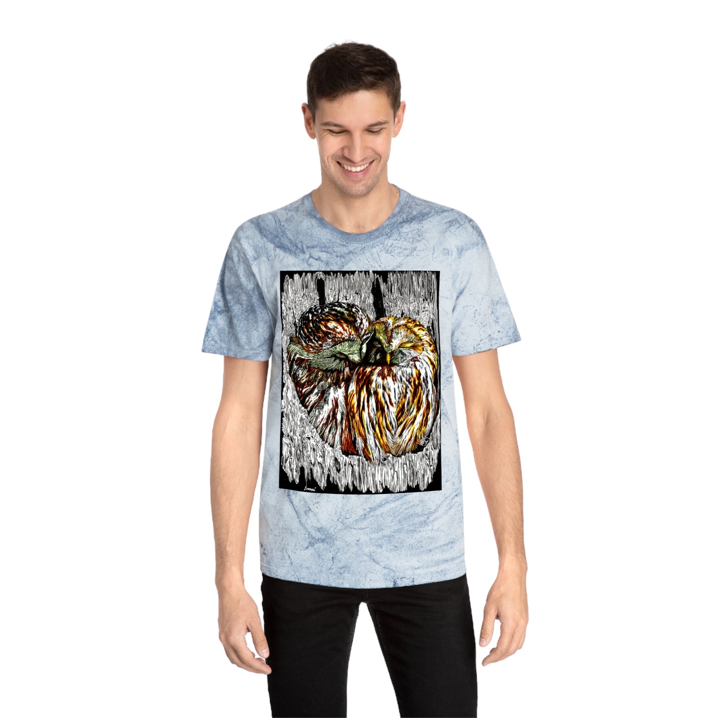 Two Owls in a Tree T-Shirt Original Hand Drawn Art