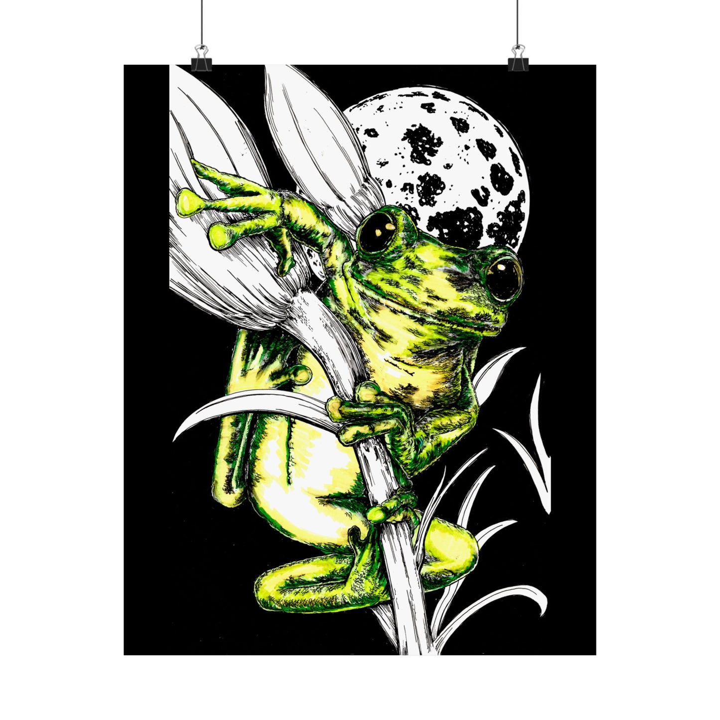 Whimsical Frog Satin Poster - Vibrant Wall Art for Nature Lovers