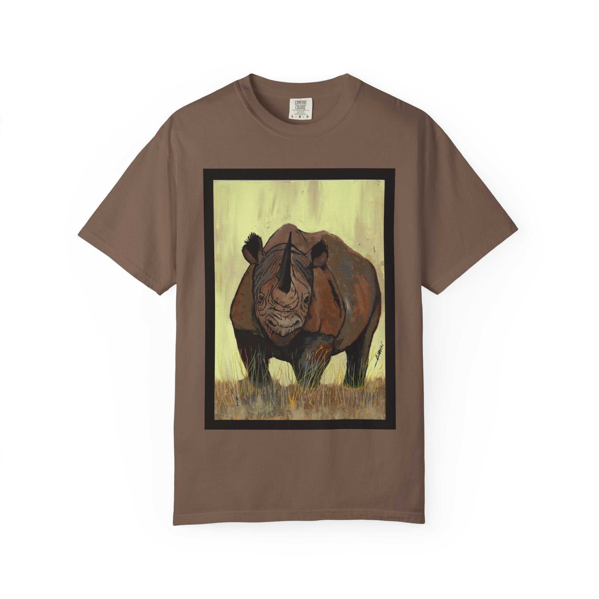 Perfect blend of style and sustainability with our Wildlife Rhinos Unisex Garment-Dyed T-Shirt - Eco-Friendly Nature Art. Stand out in nature-inspired fashion!