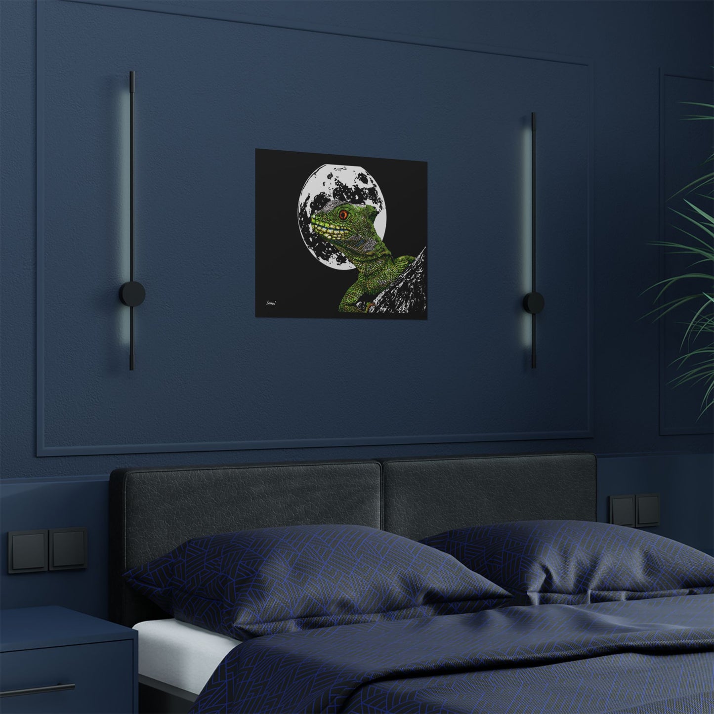 Lizard Moon Satin Poster | 300gsm Art Print for Home Décor