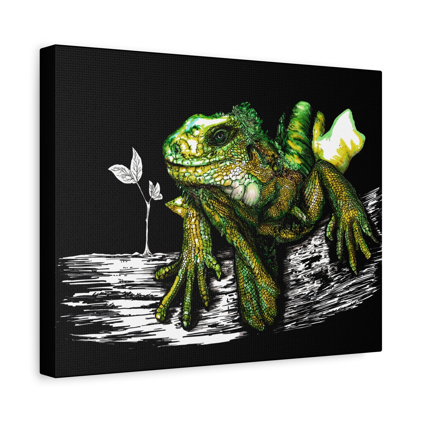 Iguana Print, Hand-Drawn Reptile Art, Lizard Wall Decor