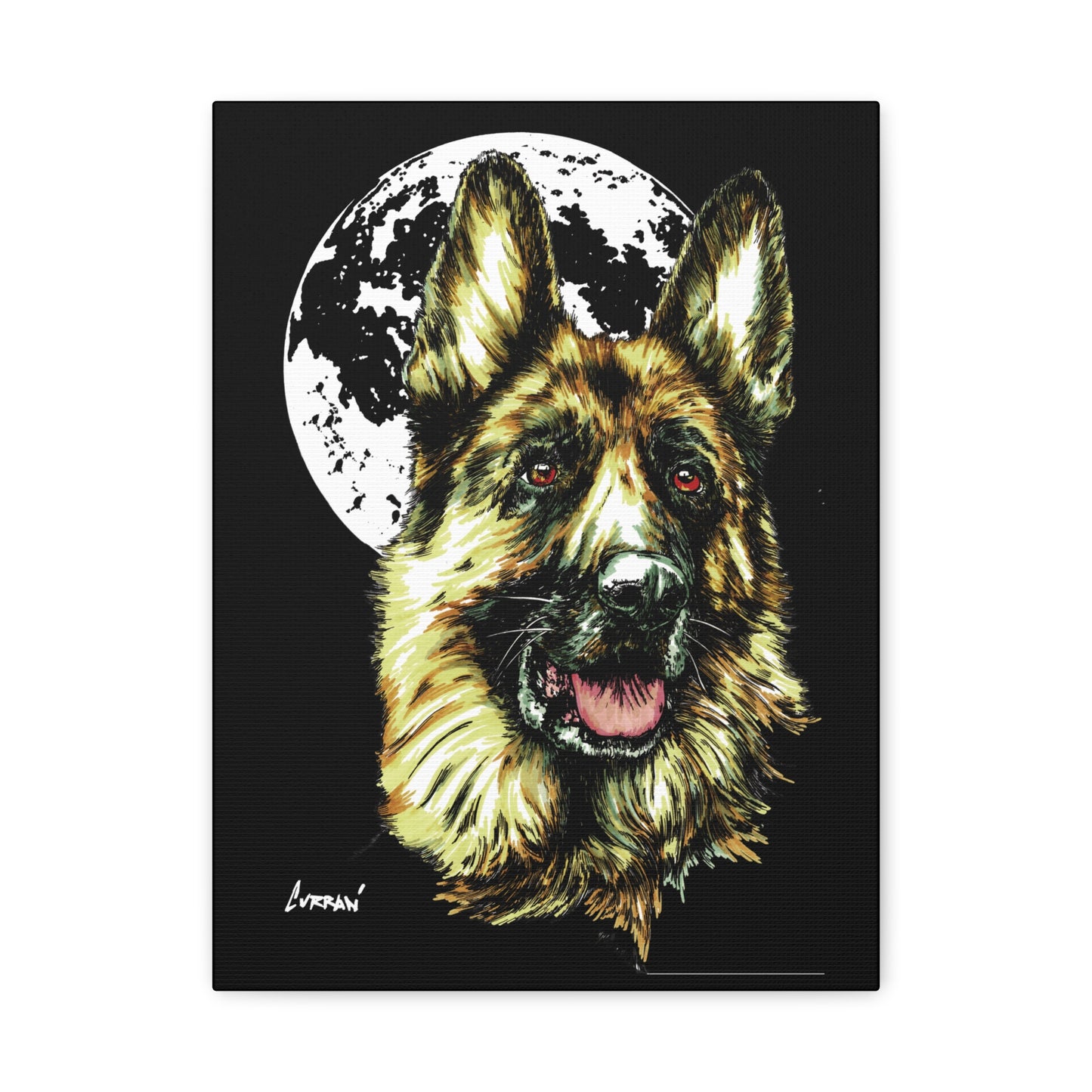 German Shepherd Print, Hand-Drawn Dog Art,