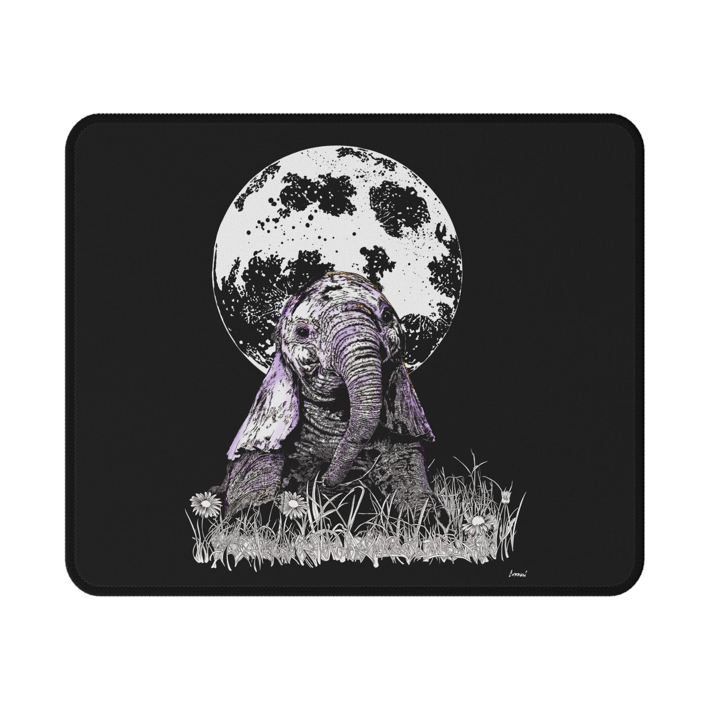 Elephant Baby Moon Gaming Mouse Pad - Non-Slip Design