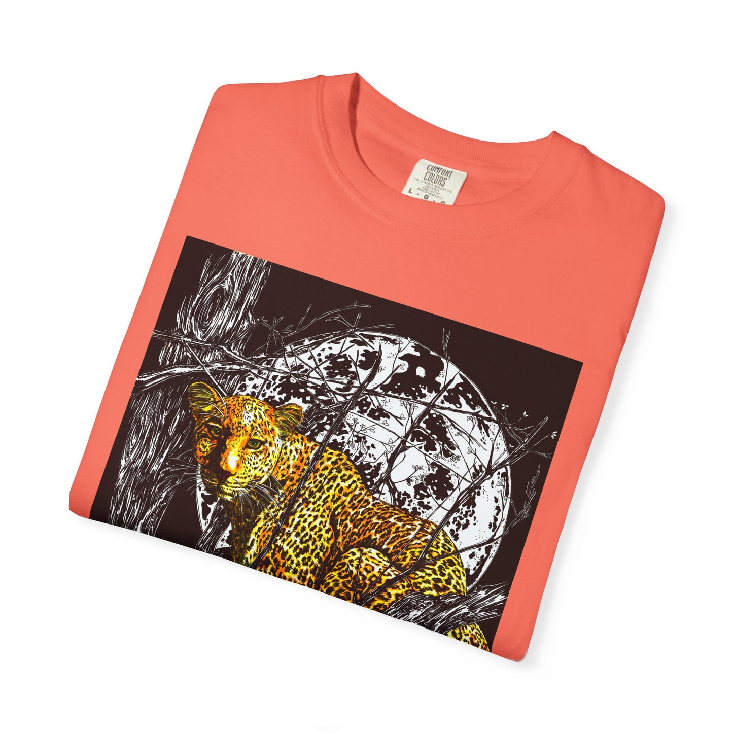 Moonlit Leopard Unisex Garment-Dyed T-Shirt - Wild Animal Art Tee