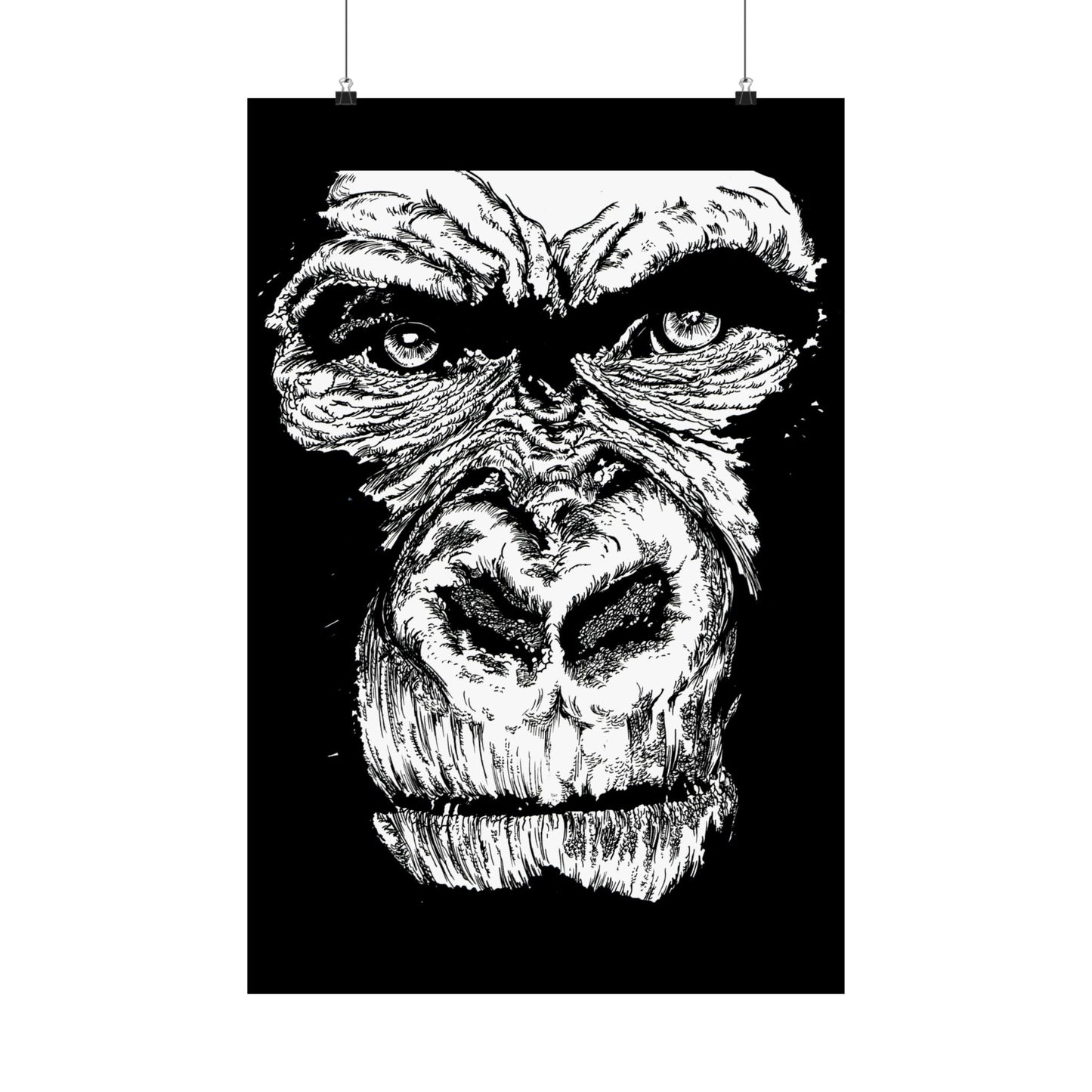 Gorilla Art Satin Poster | Eye-Catching Wildlife Decor
