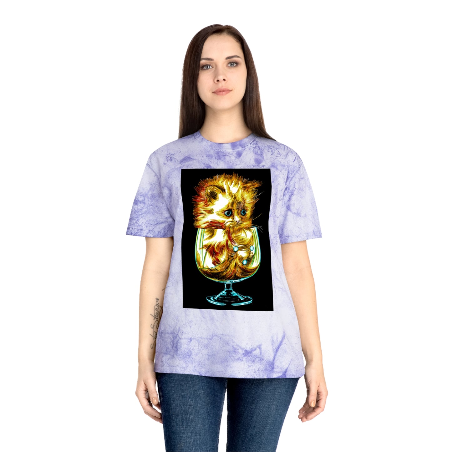 Color Blast Kitten T-Shirt โ Artistic Tee for Cat Lovers