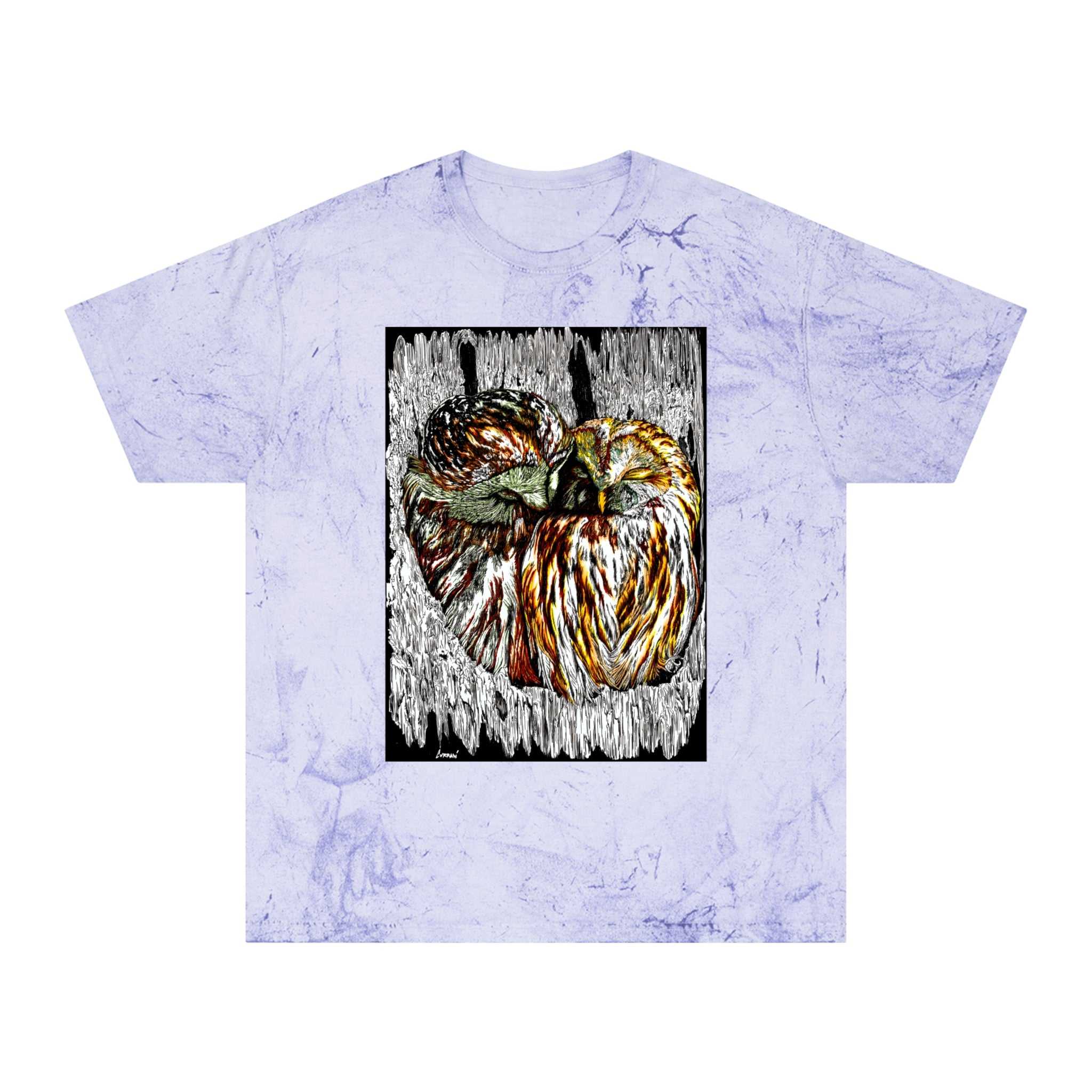 Two Owls in a Tree T-Shirt Original Hand Drawn Art