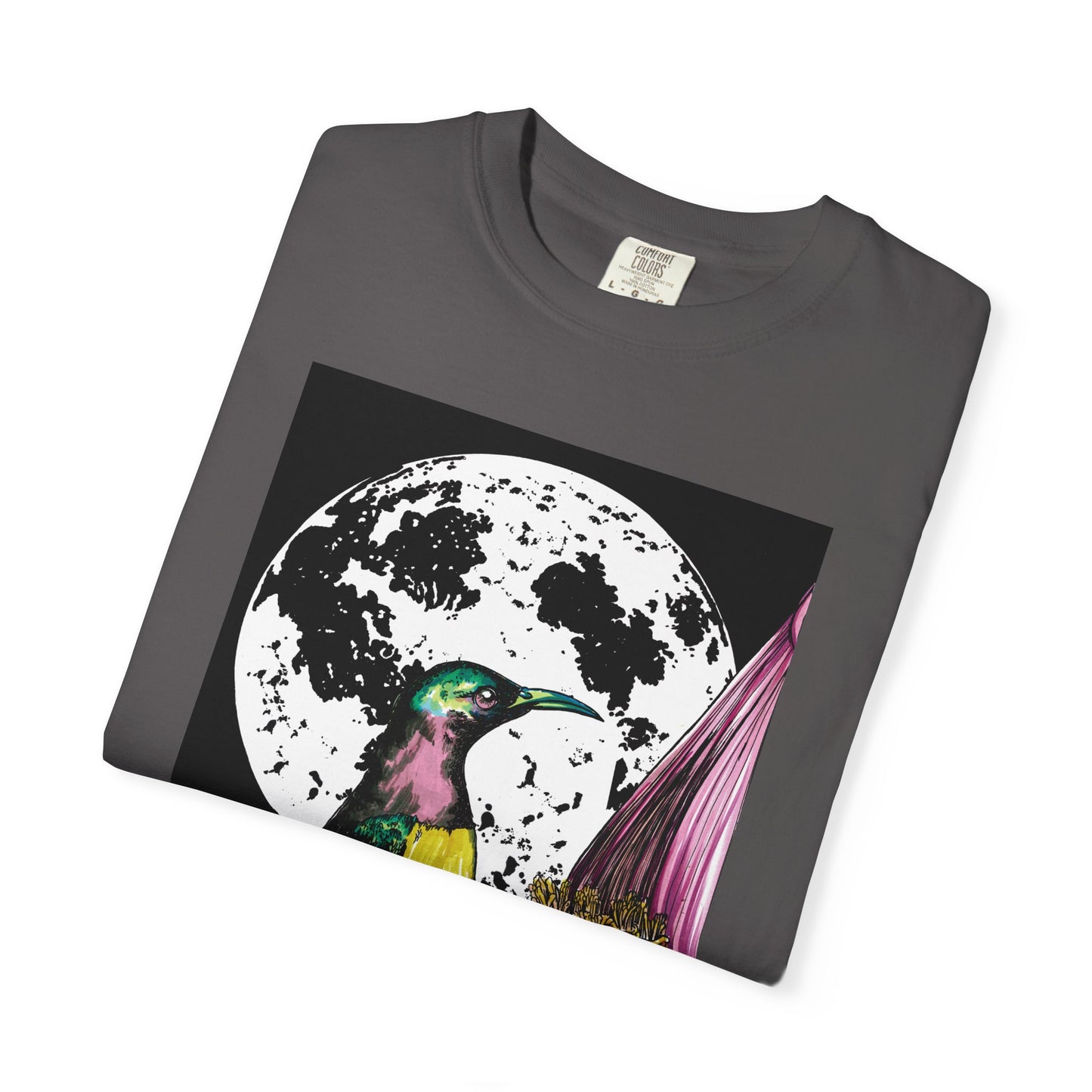 Moonlit Hummingbird Unisex T-Shirt - Vibrant Nature Design