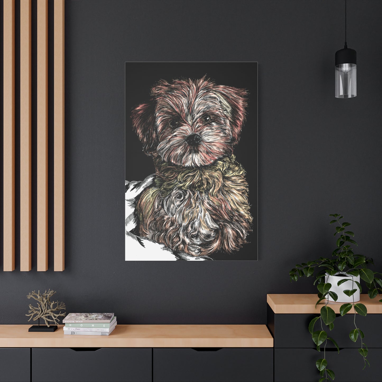Hand Drawn Dog Portrait Canvas