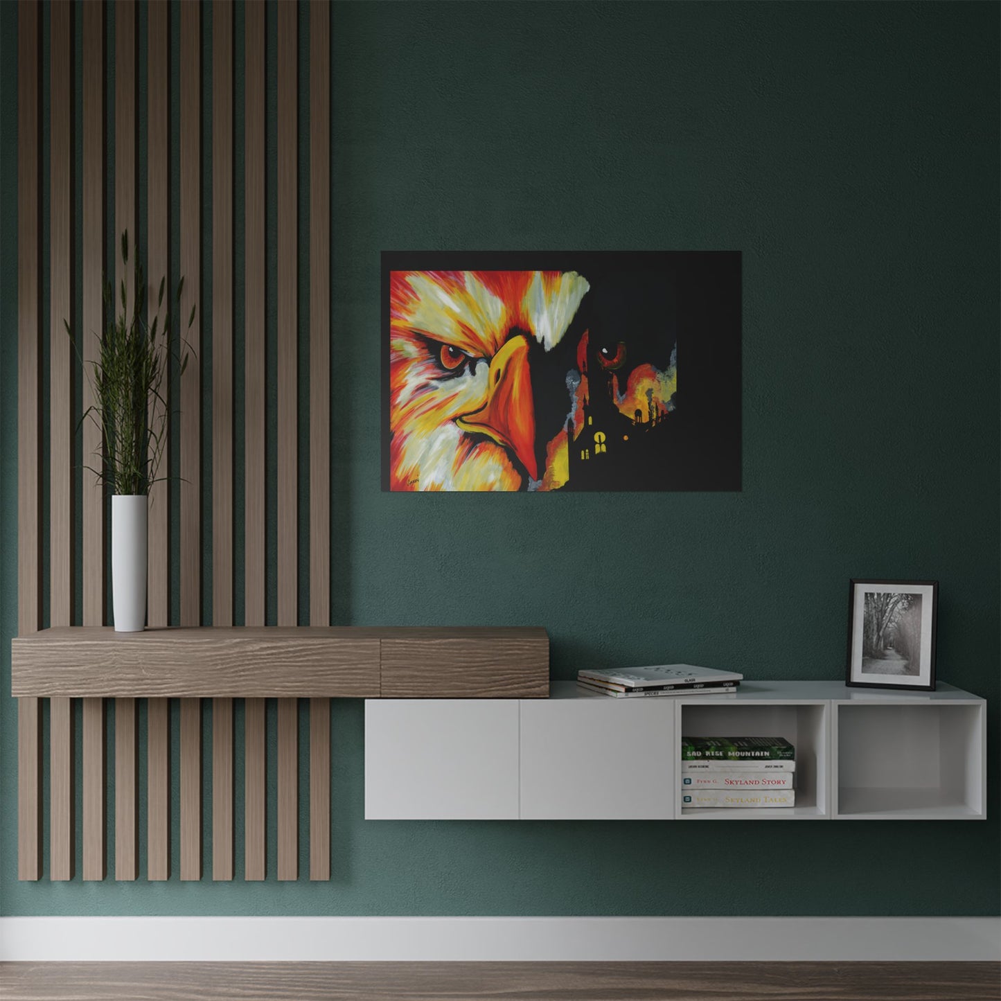 Phoenix Vibrant Satin Poster - Fierce Eagle Artwork