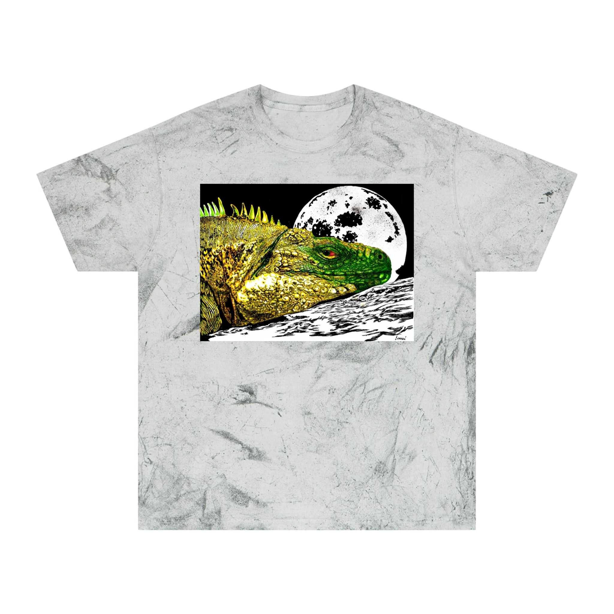 Reptile Moonlight T Shirt Hand Drawn Color Blast Design