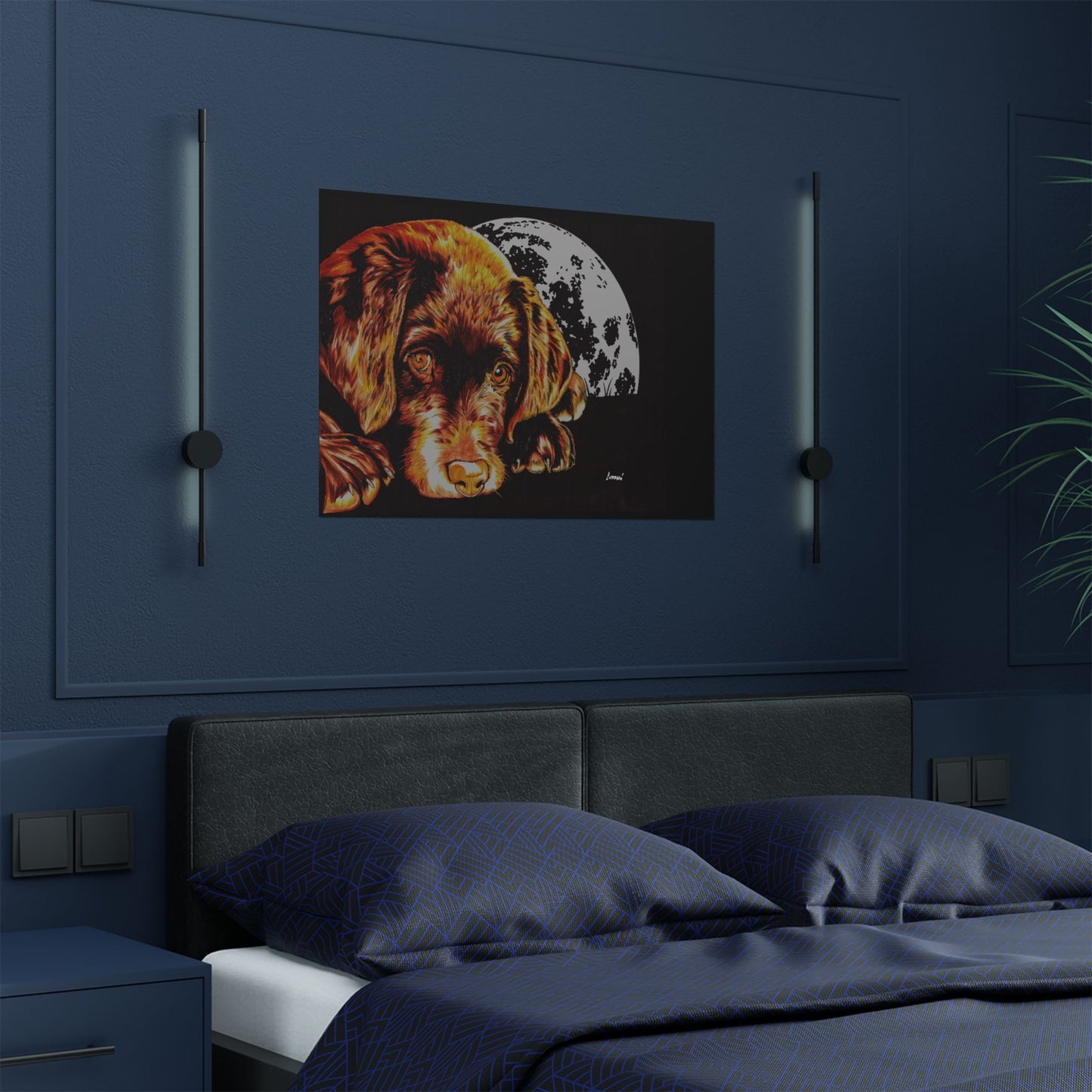 Chocolate Lab Puppy Adorable Dog Satin Poster