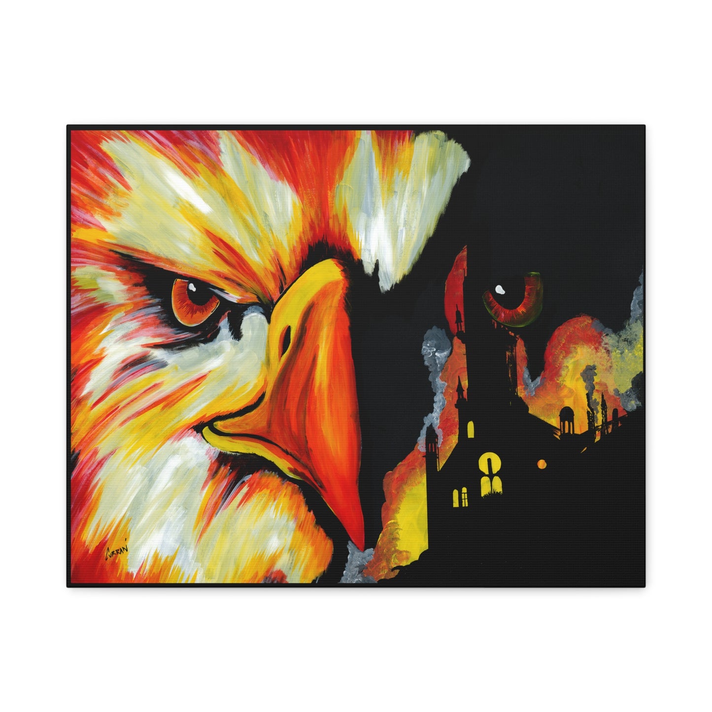 Phoenix Canvas Print, Print of my Original hand painted art printed on stretched canvas of a Phoenix