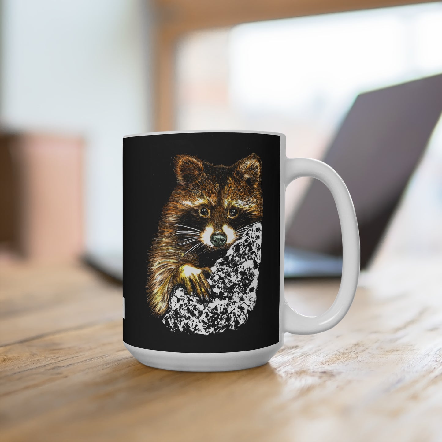 Raccoon Art Mug - 15oz Cute Wildlife Design