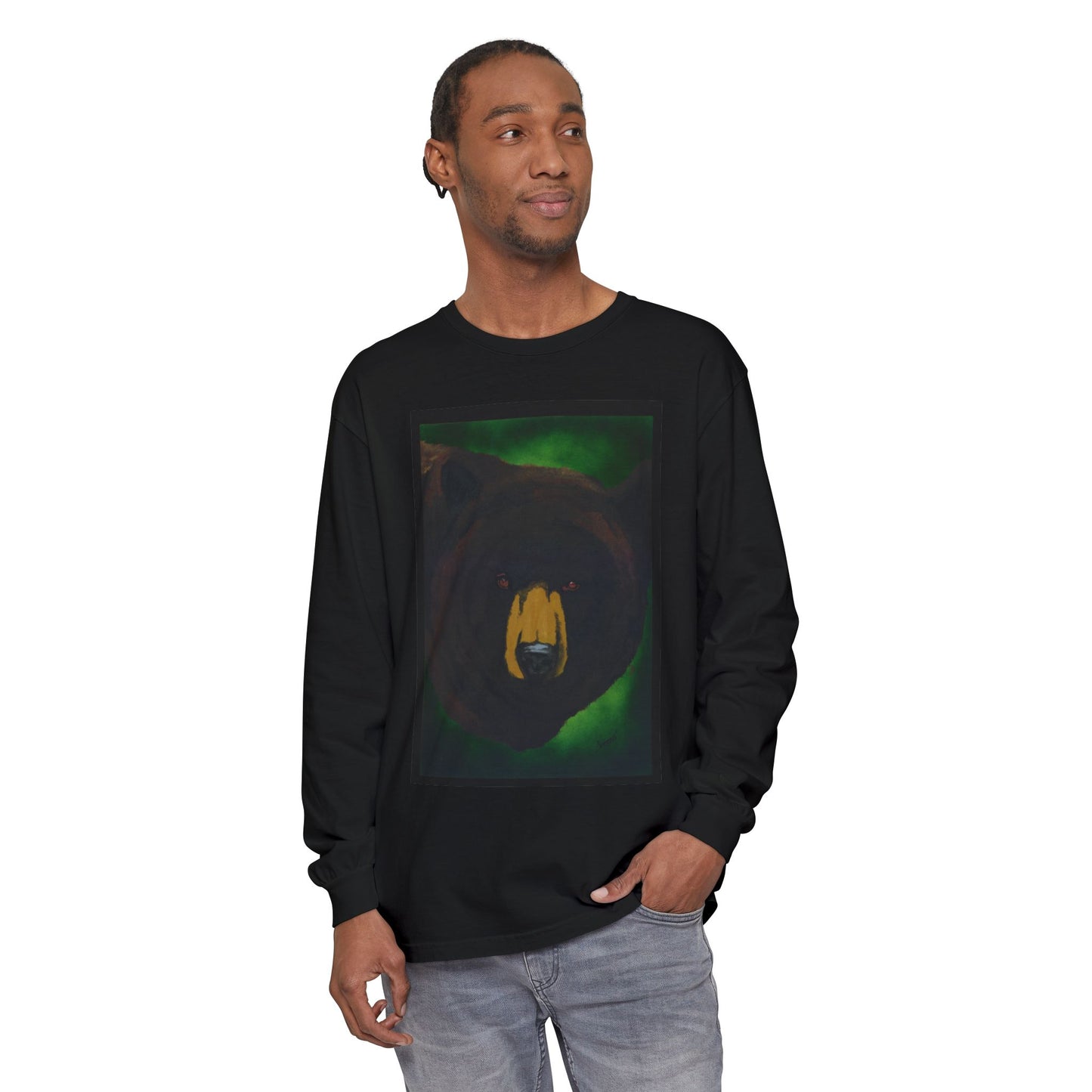 Brown Bear Portrait Long Sleeve Unisex T Shirt