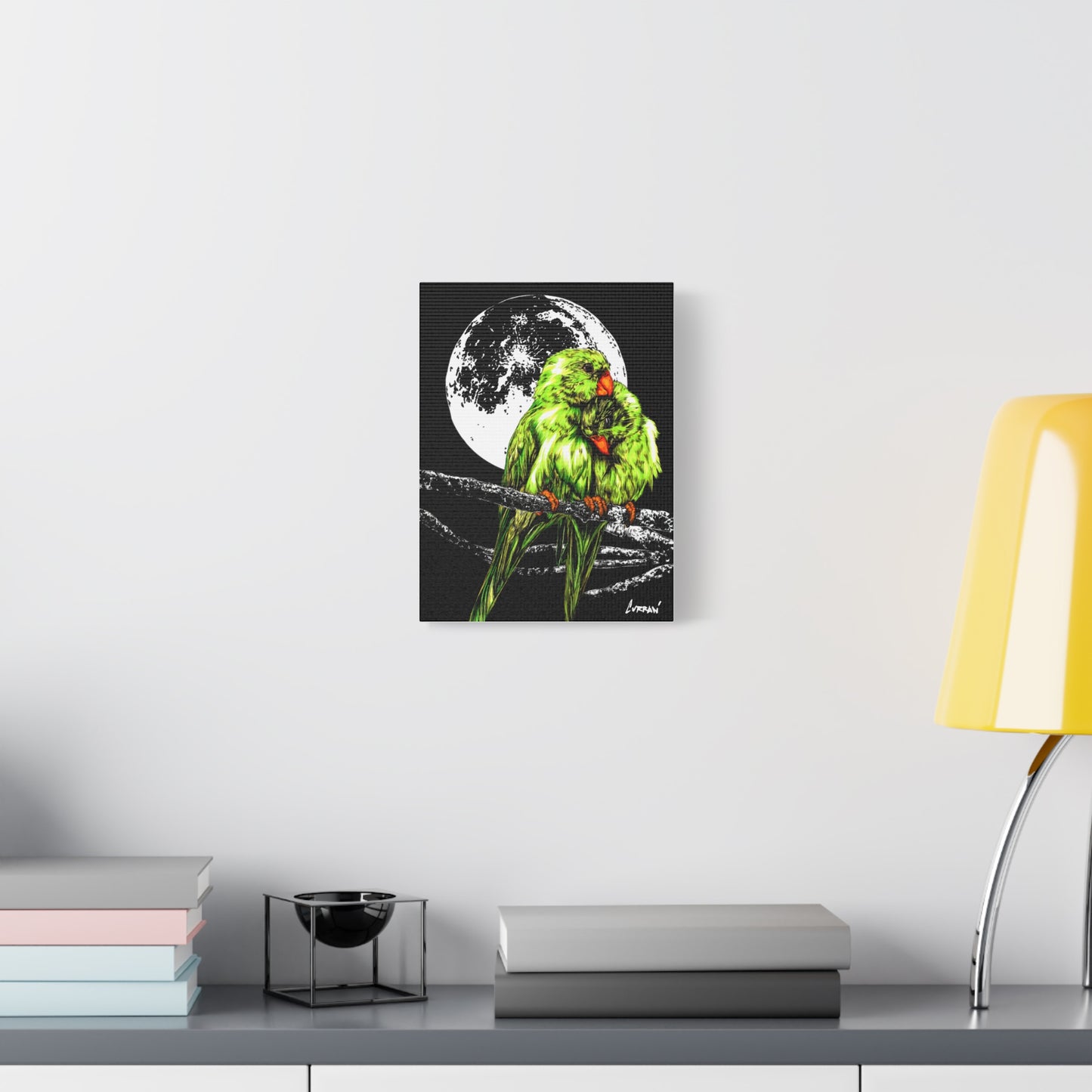 Lush Lovebirds Canvas Art Prints, Stretched Matte Wall Decor