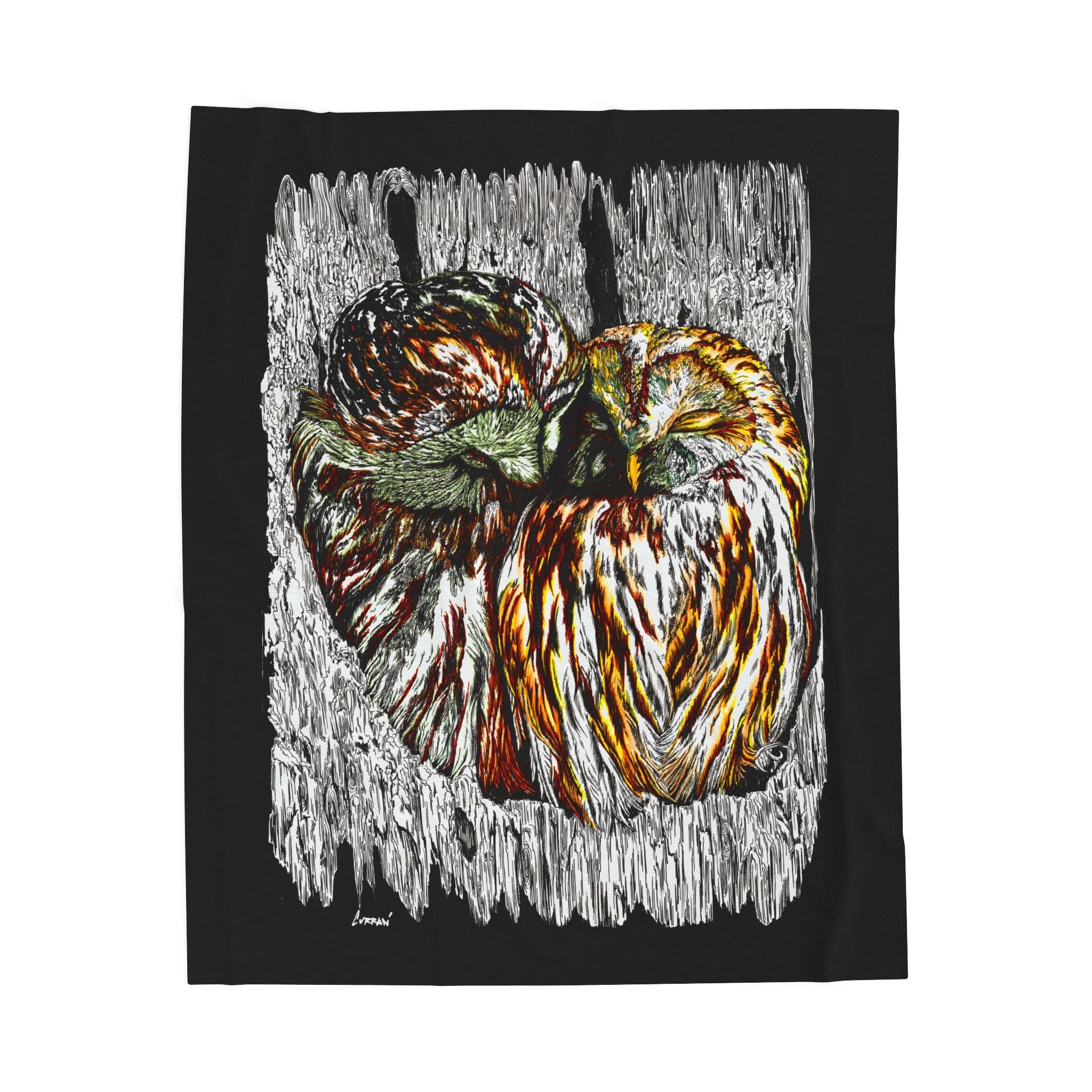 Cozy Owl Velveteen Plush Blanket with Artistic Design