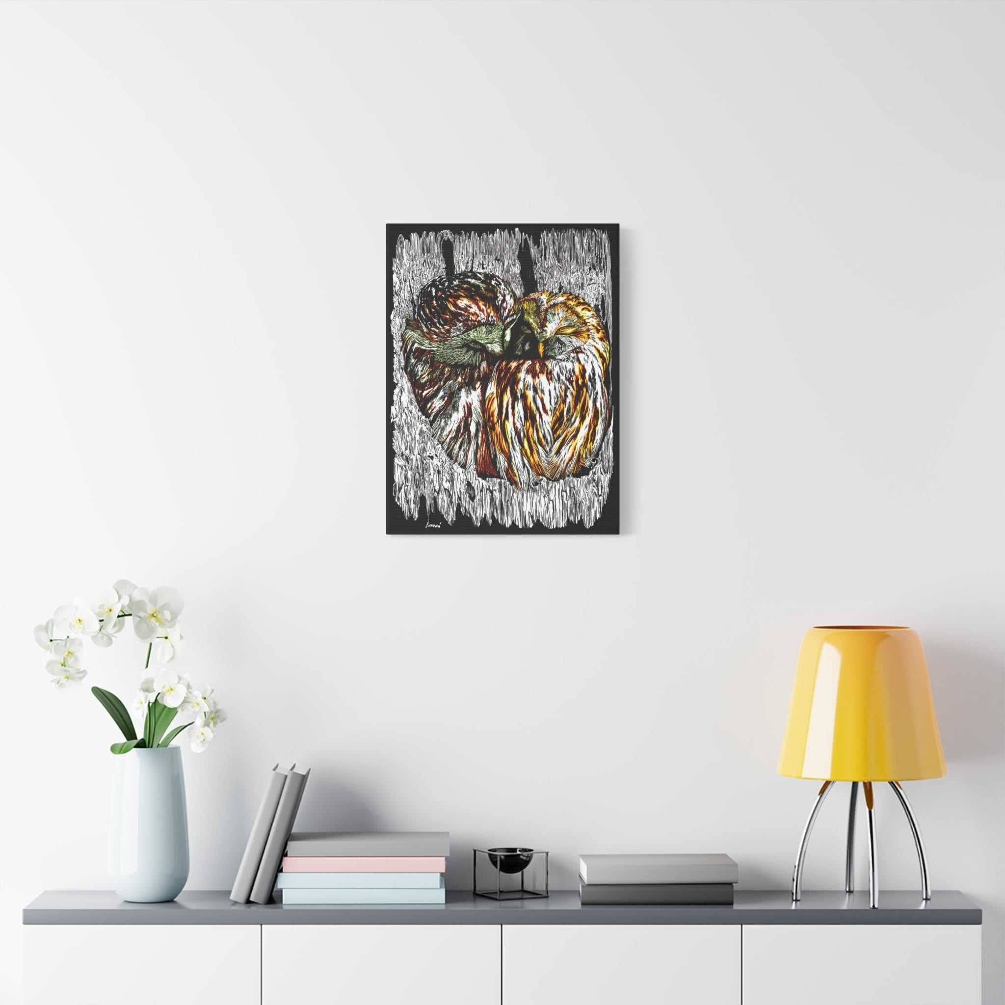 Owl Wall Art, Owl Print, Hand-Drawn Owls, Wildlife Art,