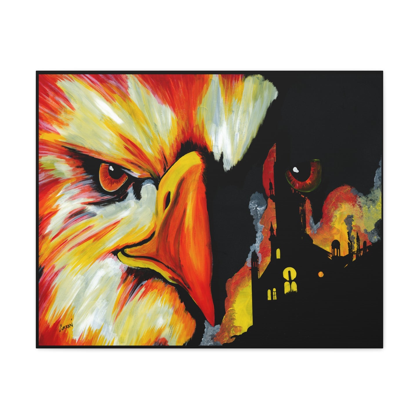 Phoenix Canvas Print, Print of my Original hand painted art printed on stretched canvas of a Phoenix