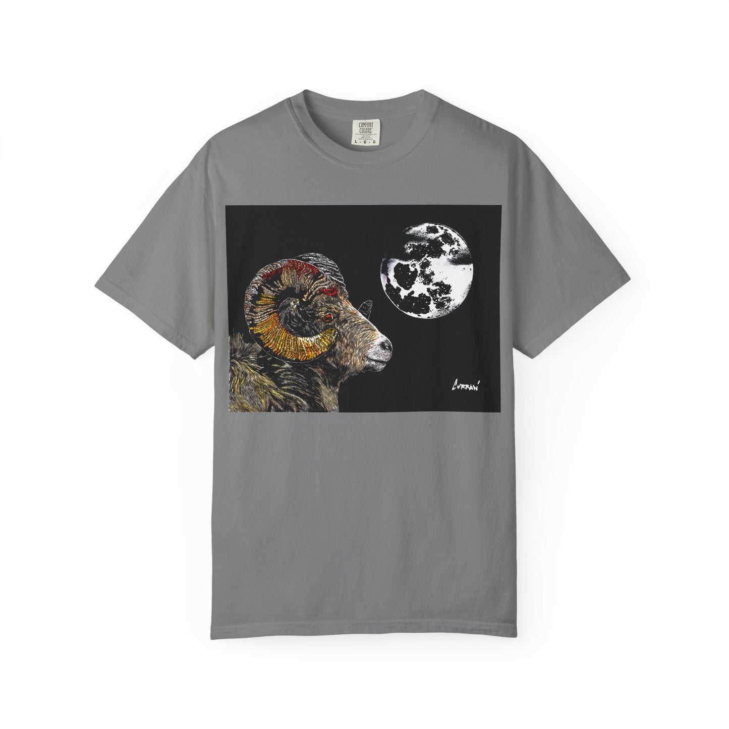 Ram and Moon Graphic Unisex T-Shirt - Nature-Inspired Artwear