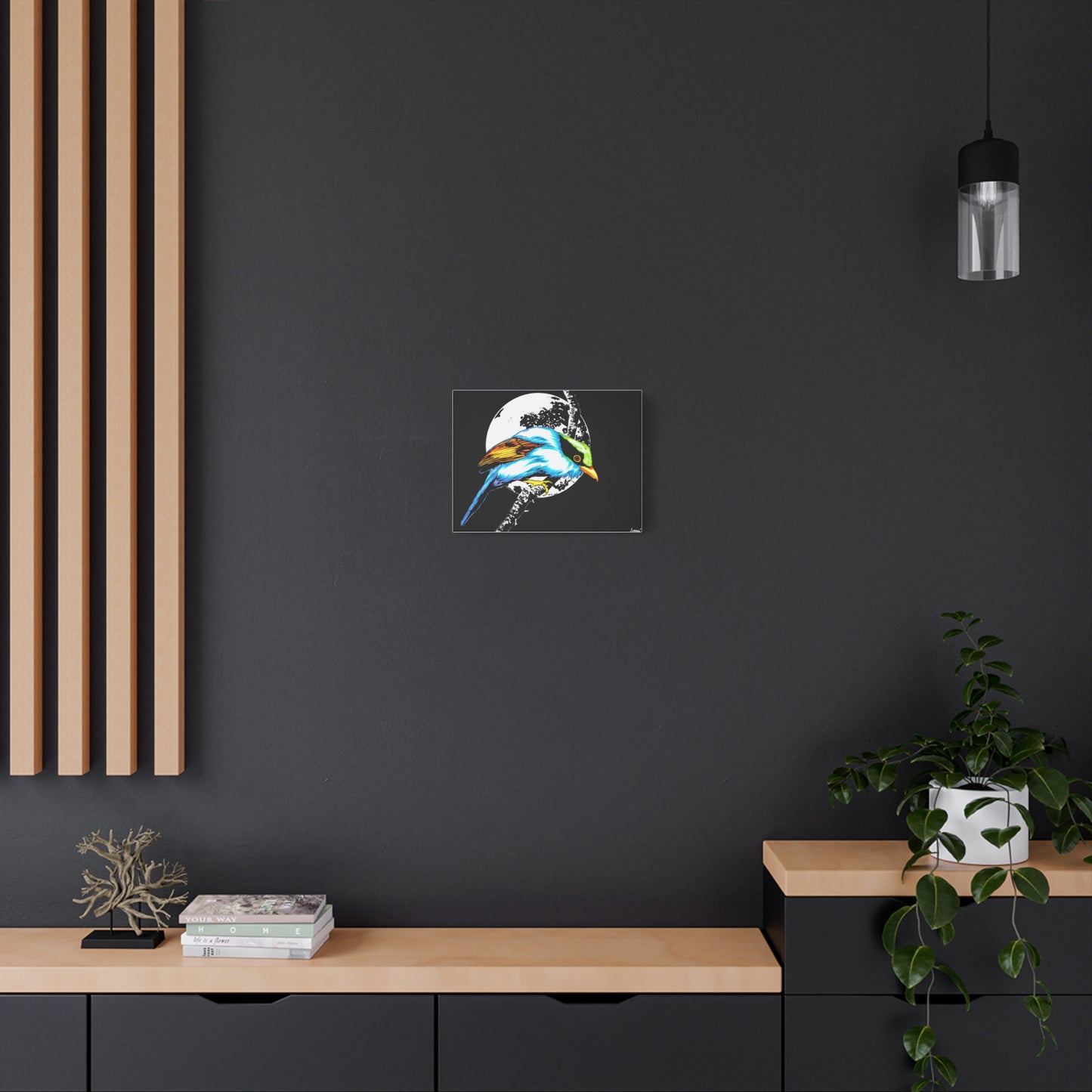 Exotic Bird Canvas Art – Original Hand-Drawn Vibrant,