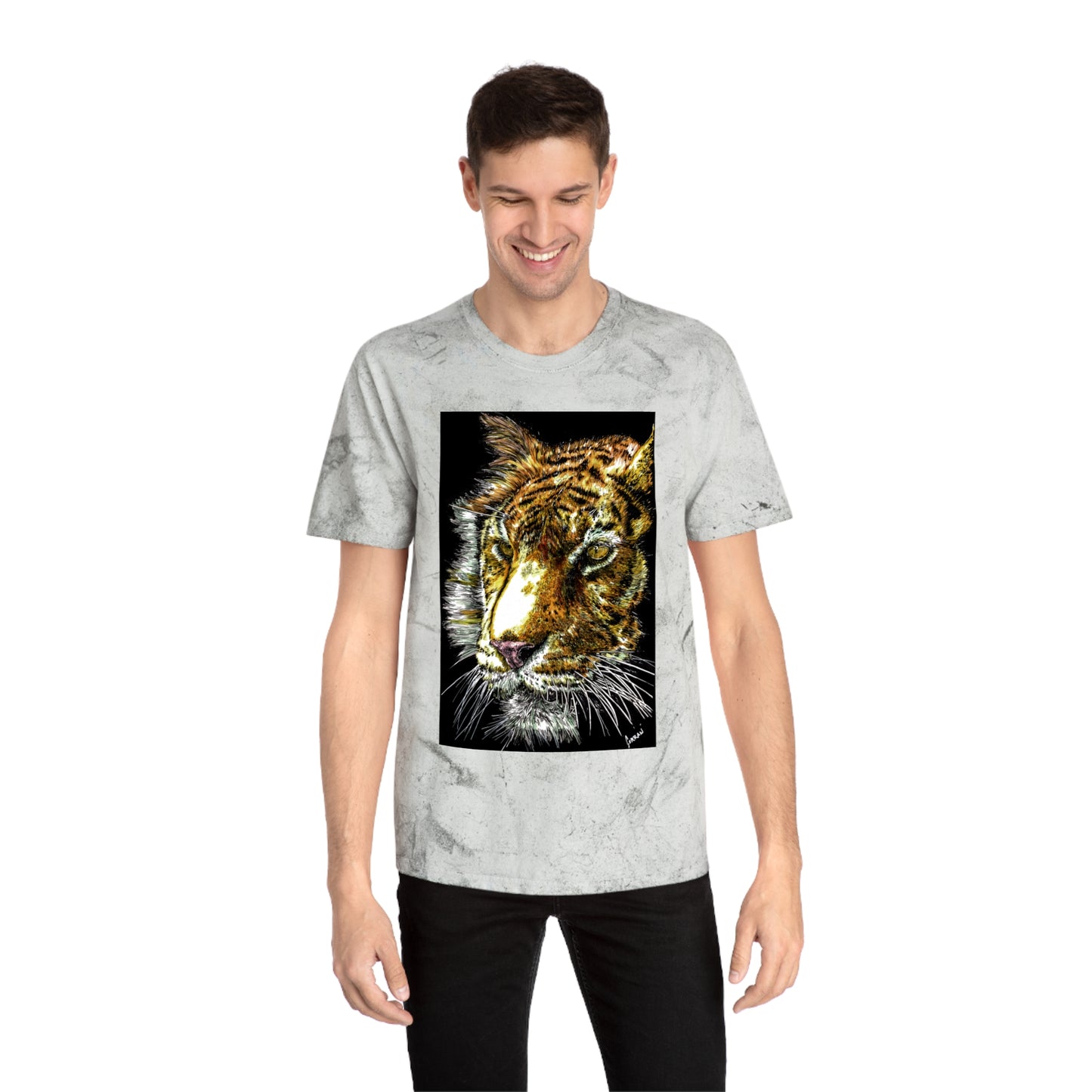 Unisex Color Blast Tiger T Shirt Bold Wildlife Art