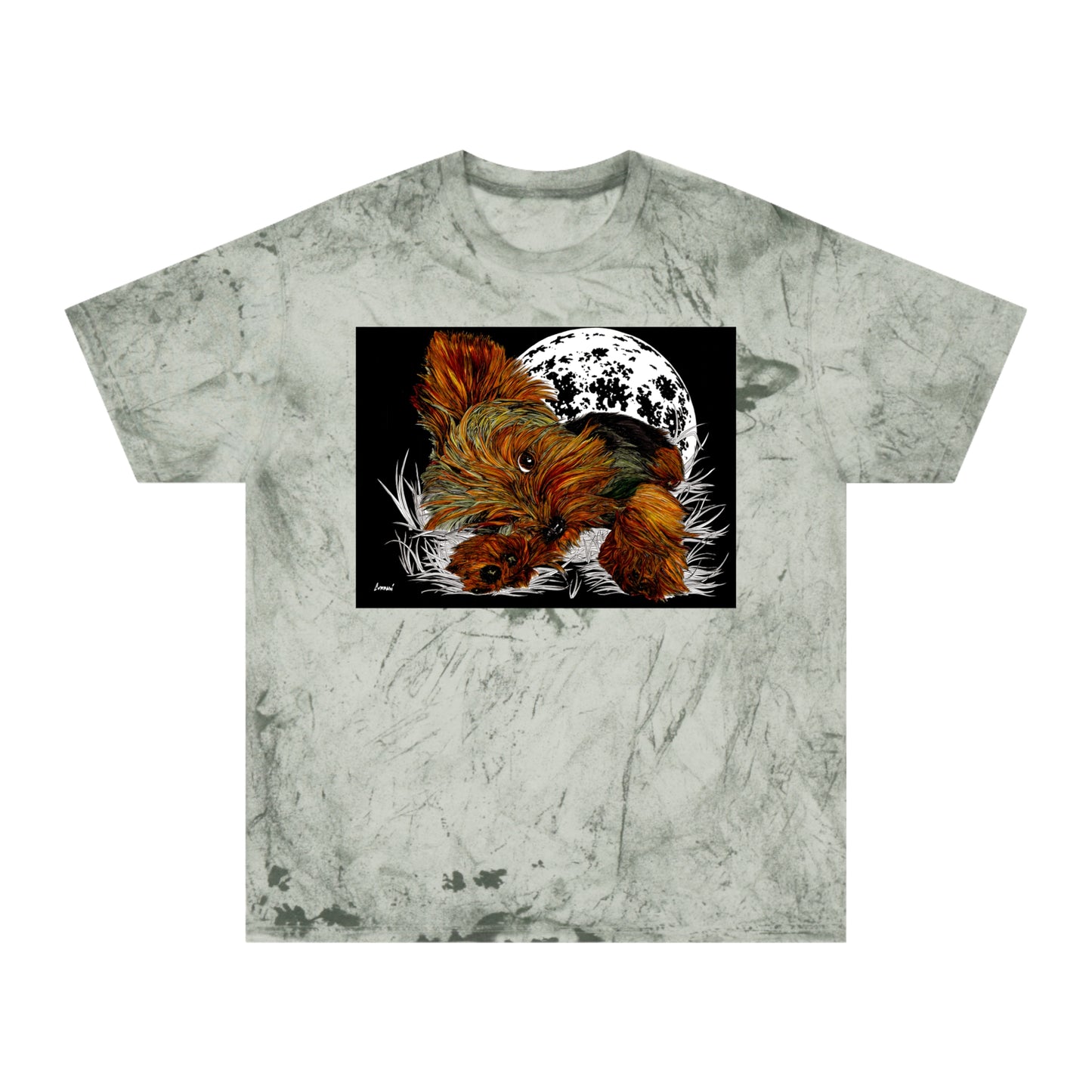 Colorful Puppy Moonlit Unisex T Shirt Perfect for Dog Lovers