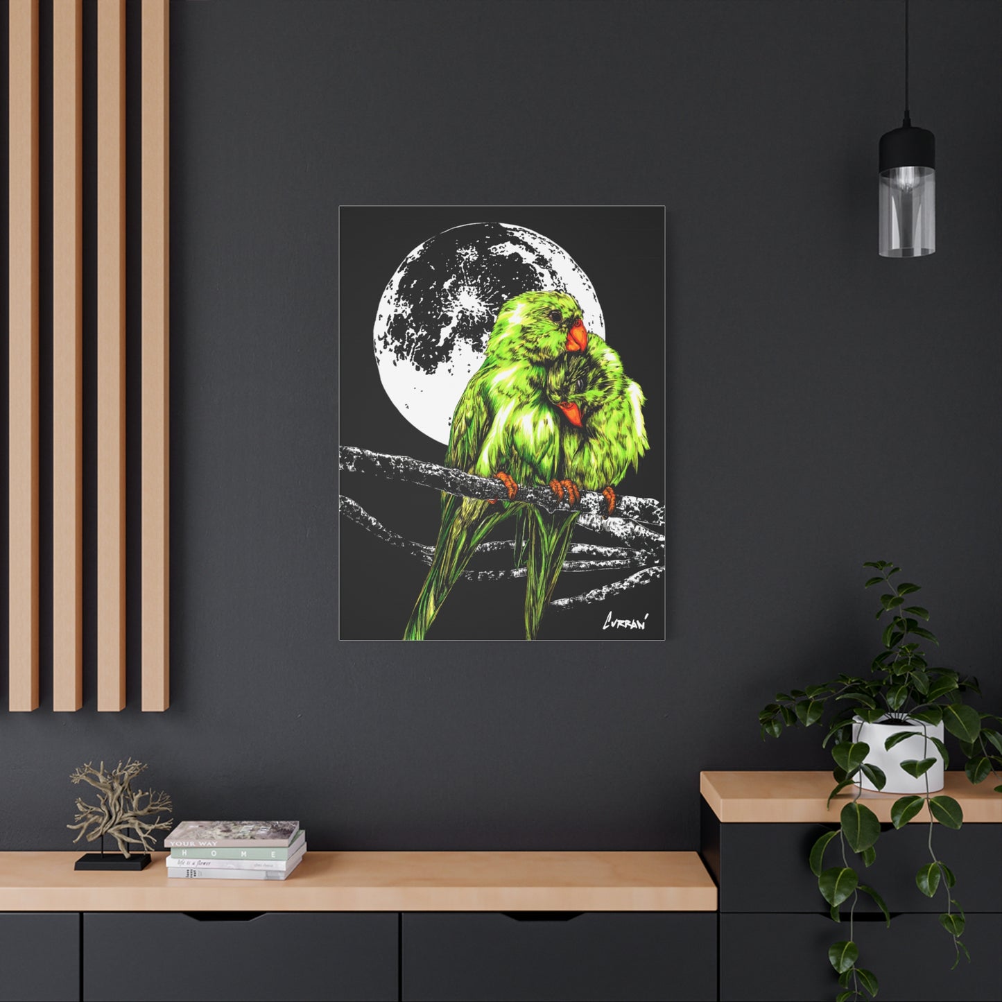 Lush Lovebirds Canvas Art Prints, Stretched Matte Wall Decor