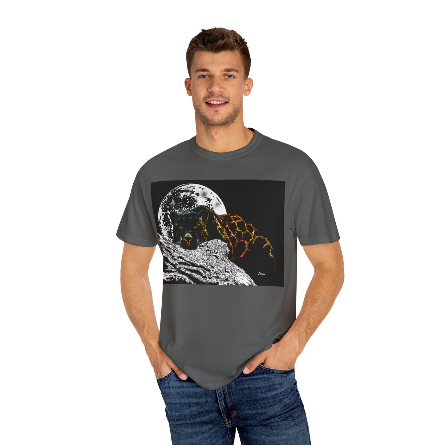 Moonlit Panther Unisex T-Shirt - Garment-Dyed Animal Tee