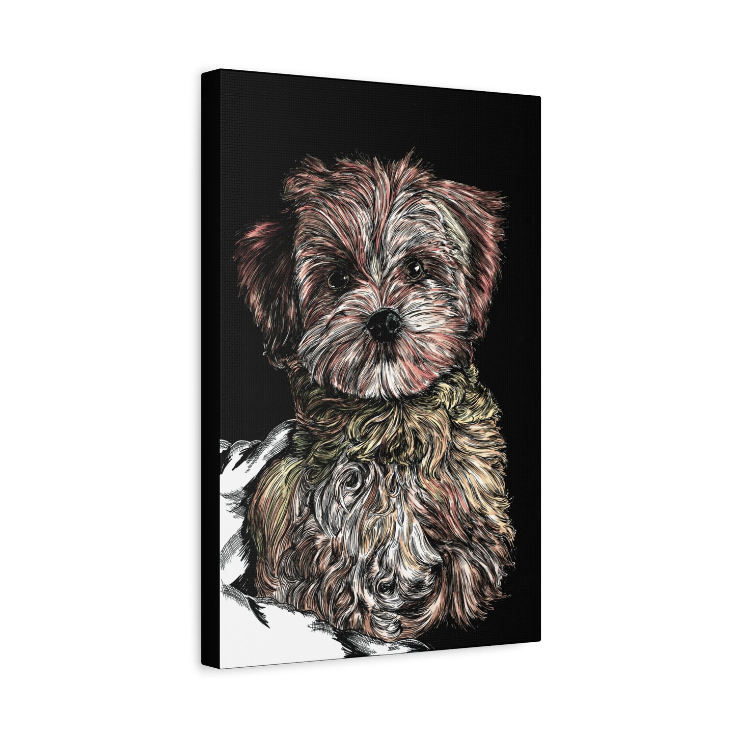 Hand Drawn Dog Portrait Canvas